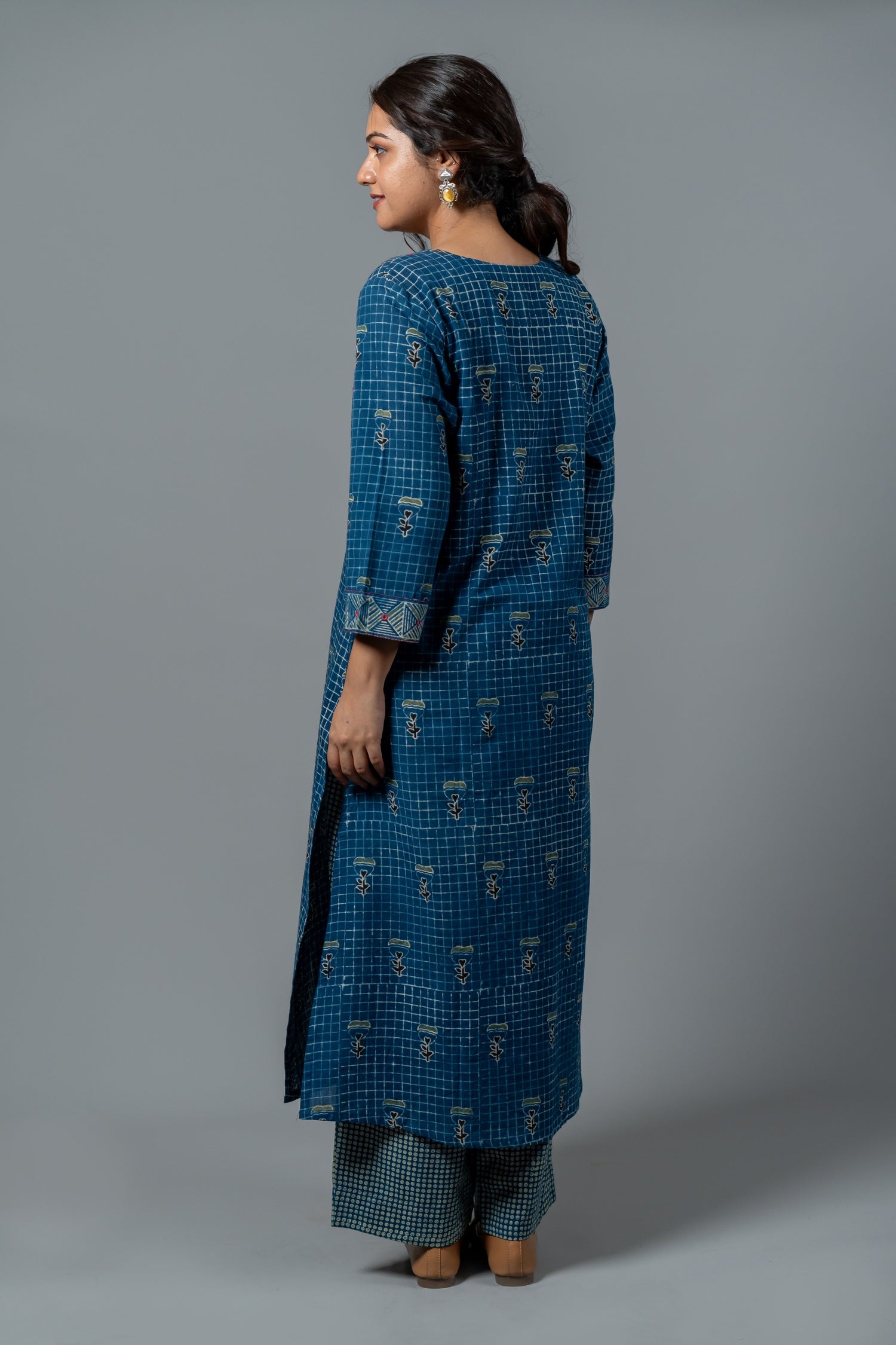 Parat Blue Block Print Mul Cotton Co-ord Set