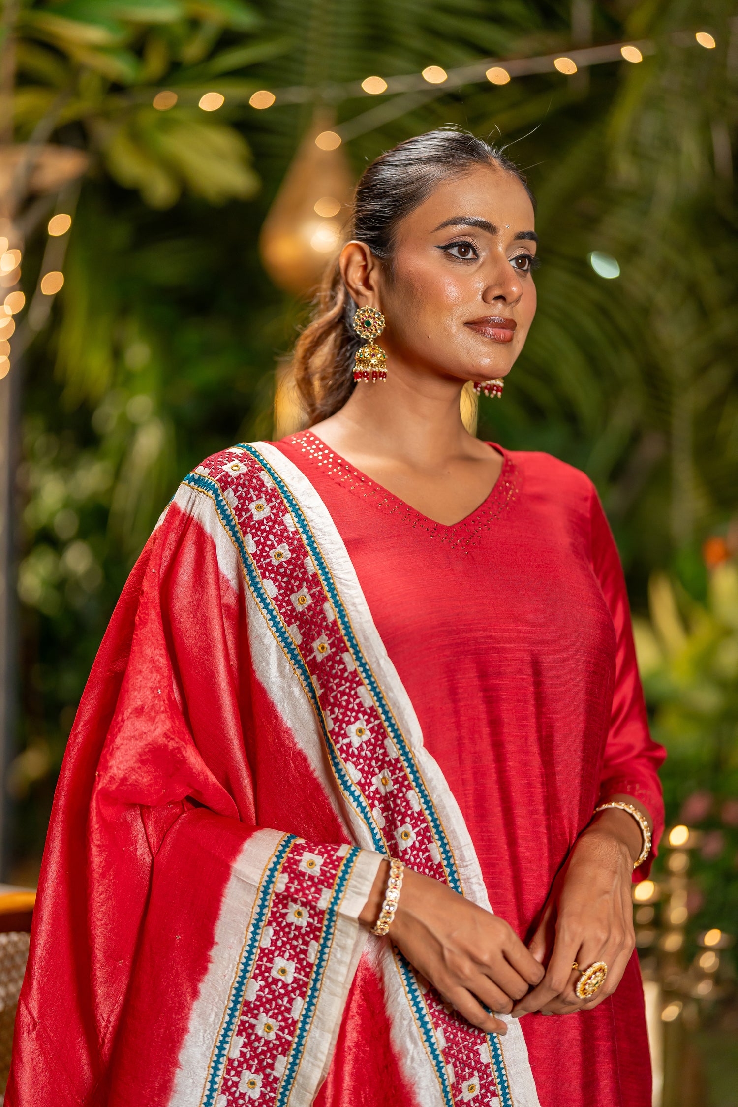 Ray Ethnic Ira – Handcrafted Tasar Silk Dupatta, Badla & Embroidery