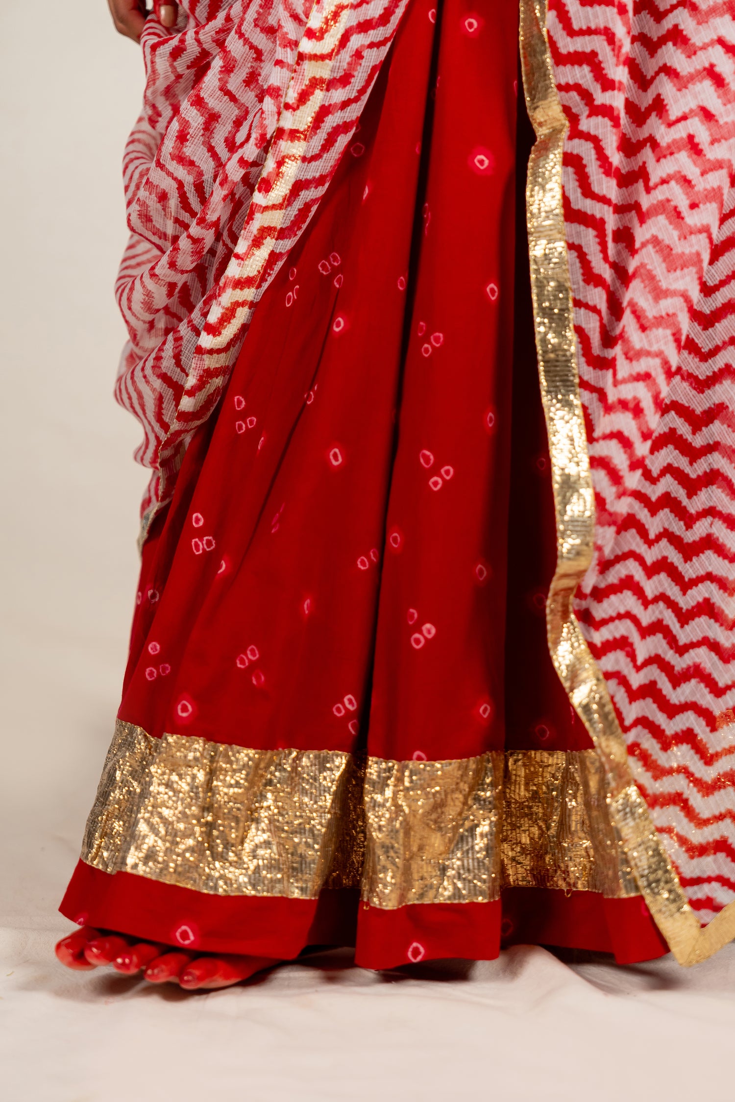Cotton Kota Dupatta in Red with Block Print – NavRas