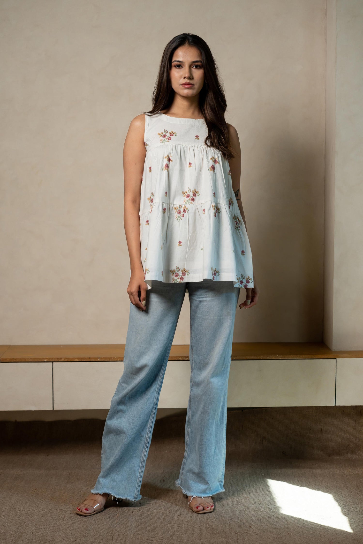 Aabha Pink Printed Cotton Top | Ray-ethnic