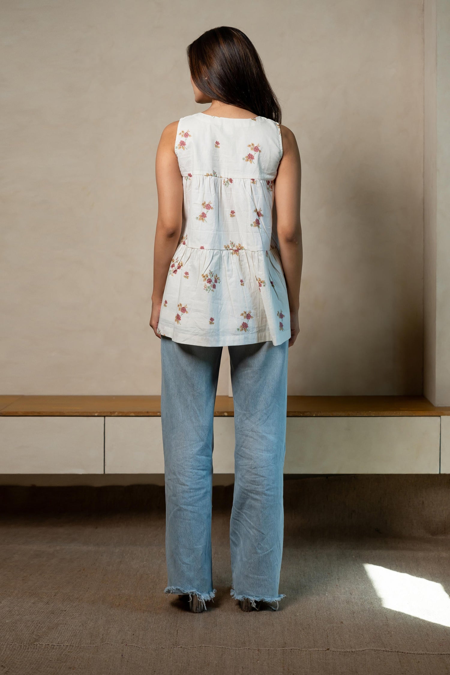 Aabha Pink Printed Cotton Top | Ray-ethnic