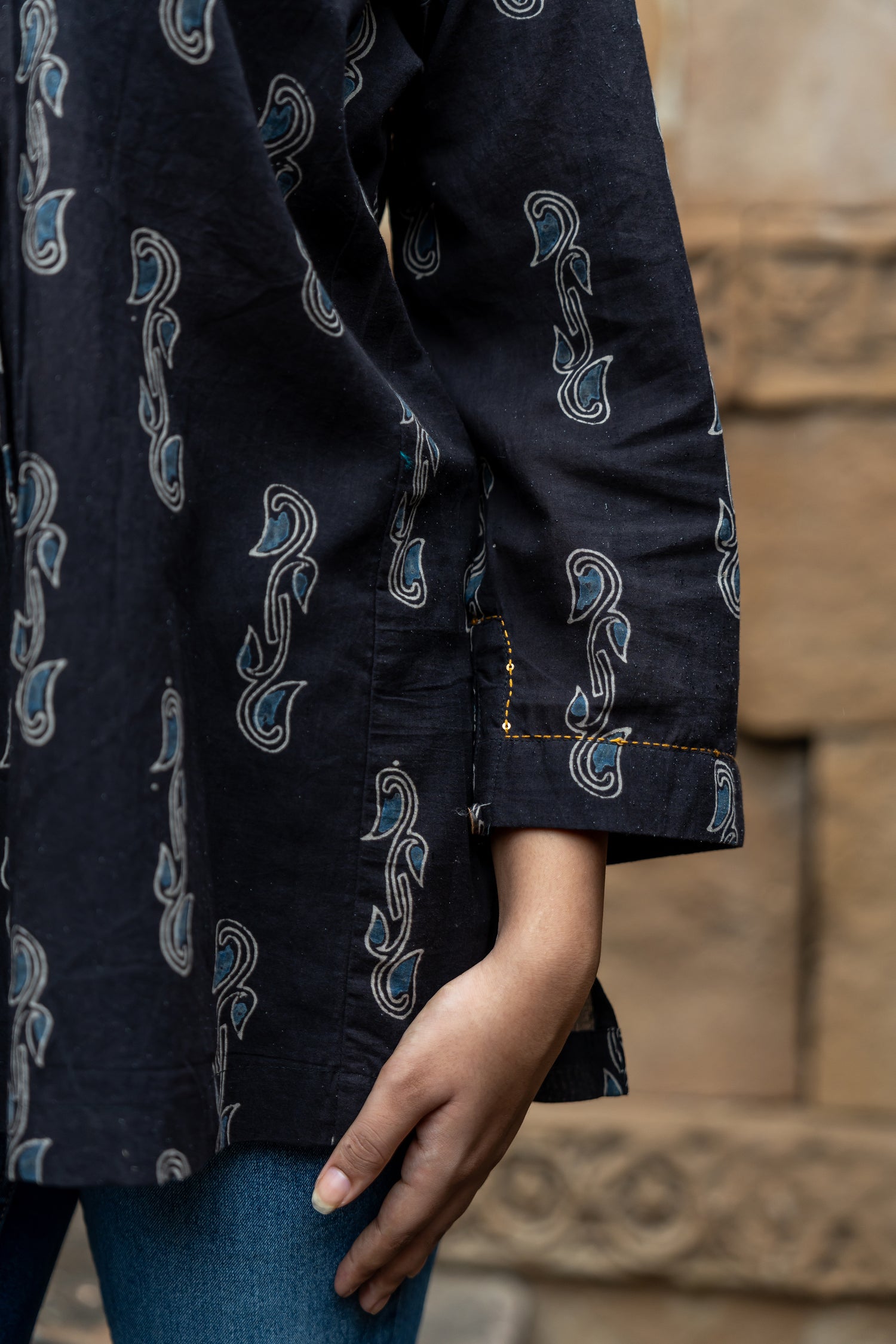Ekatra Women's Block Print Mull Cotton Top | Ray Ethnic