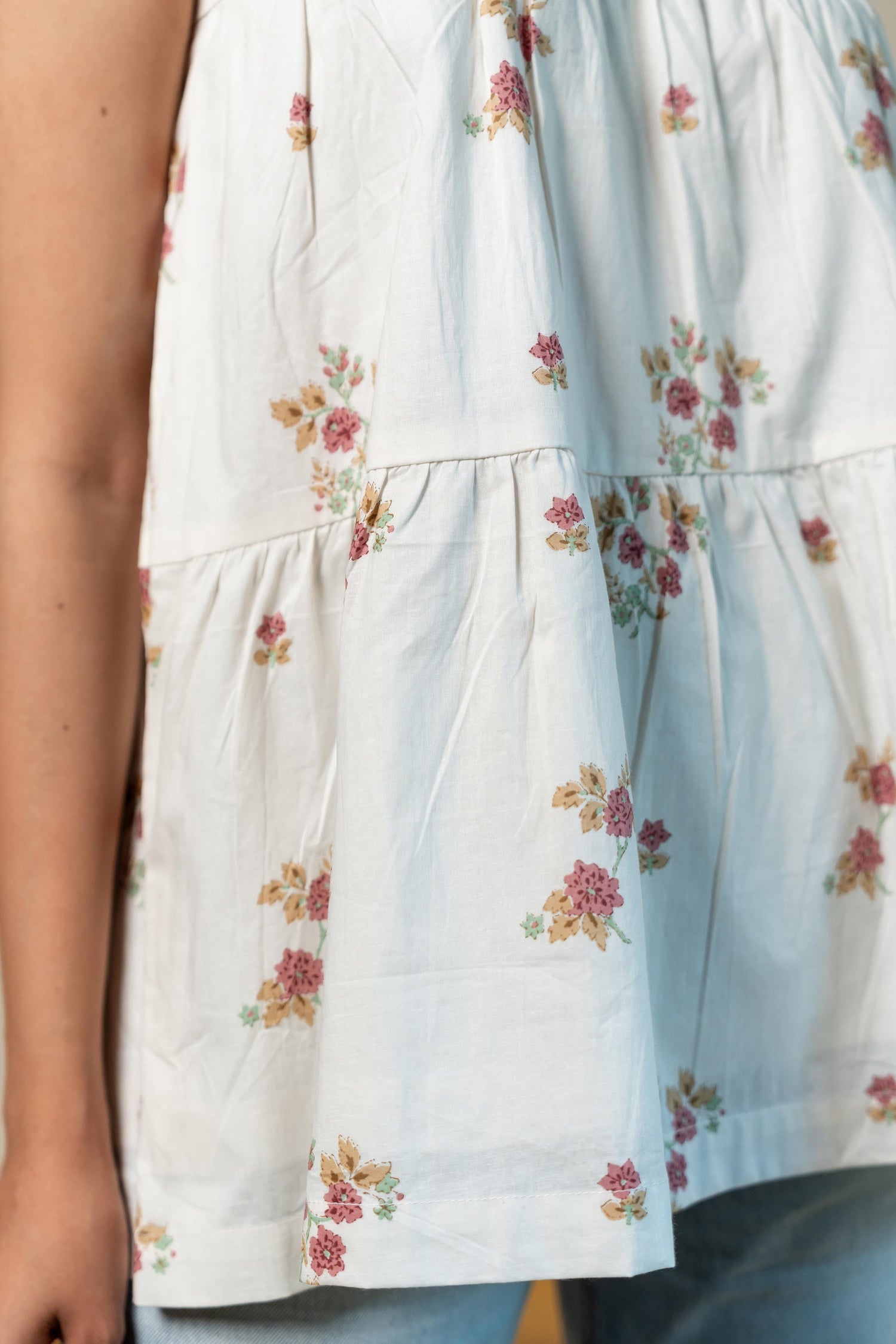 Aabha Pink Printed Cotton Top | Ray-ethnic