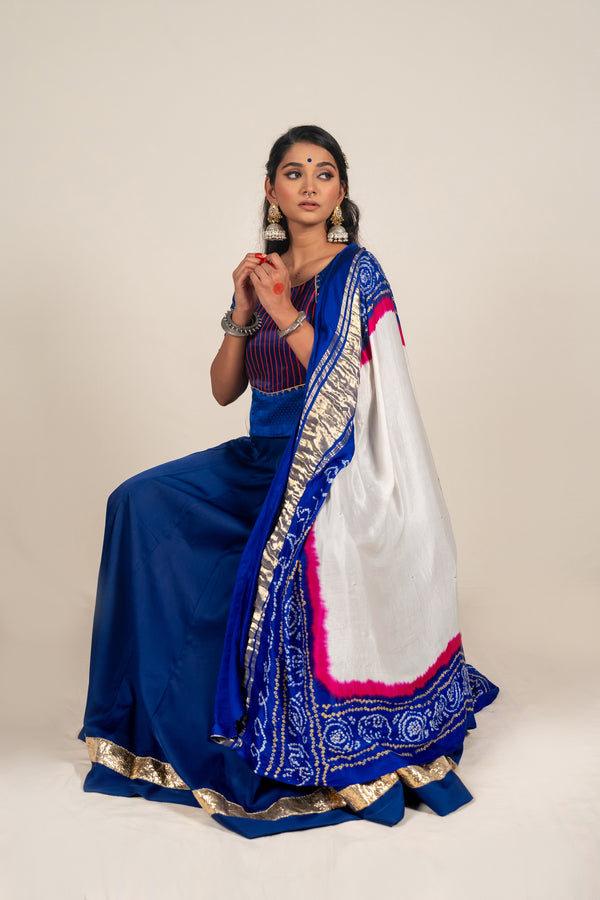 Gaji Silk Dupatta with Bandhej & Badla work – NavRas