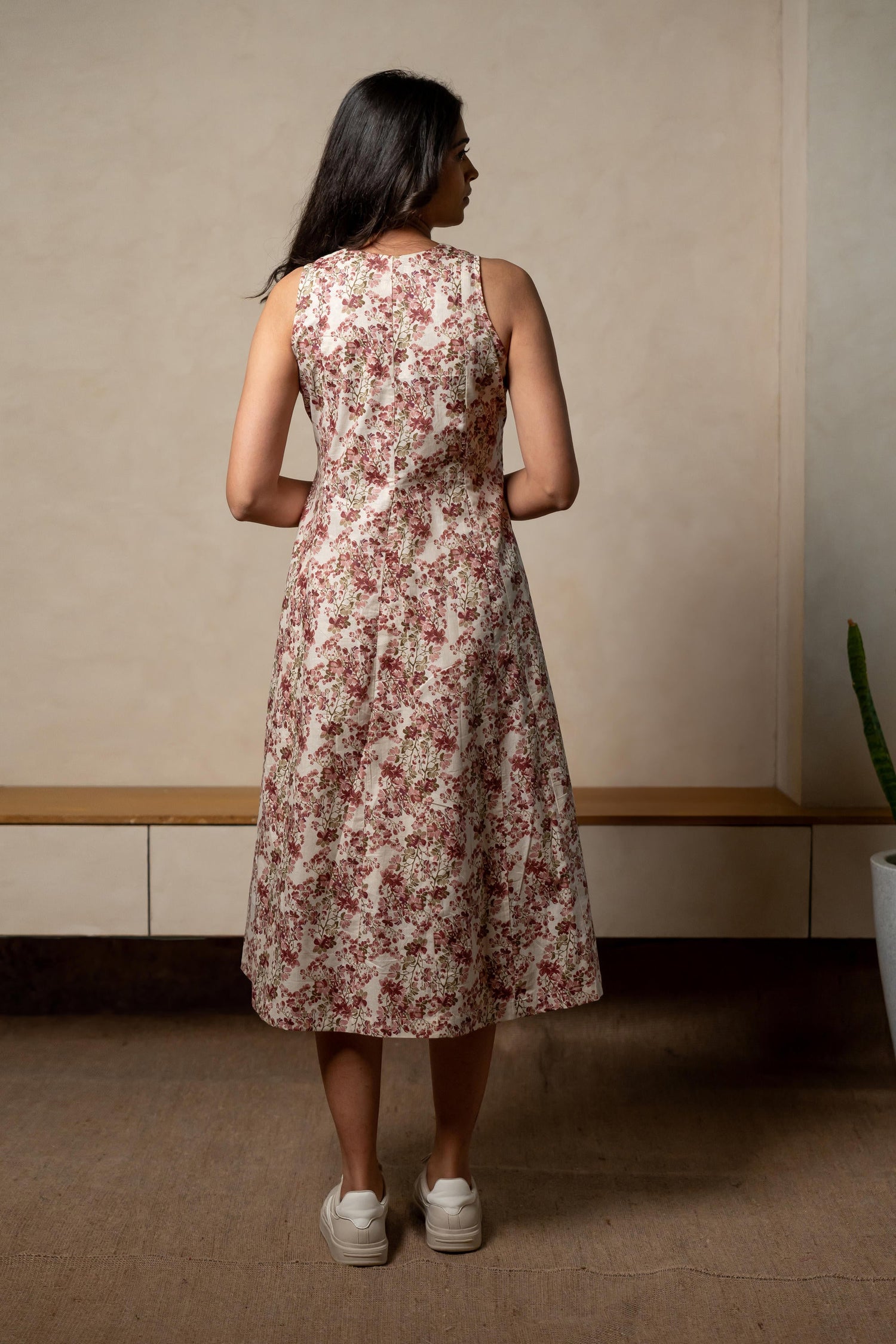 Aabha Magenta Printed Cotton Dress | Ray-ethnic