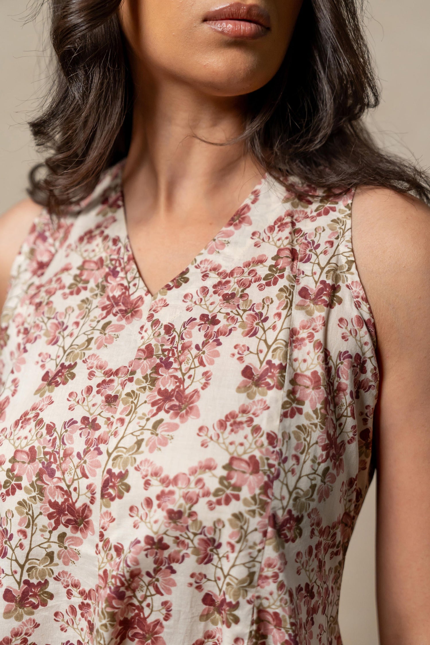 Aabha Magenta Printed Cotton Dress | Ray-ethnic