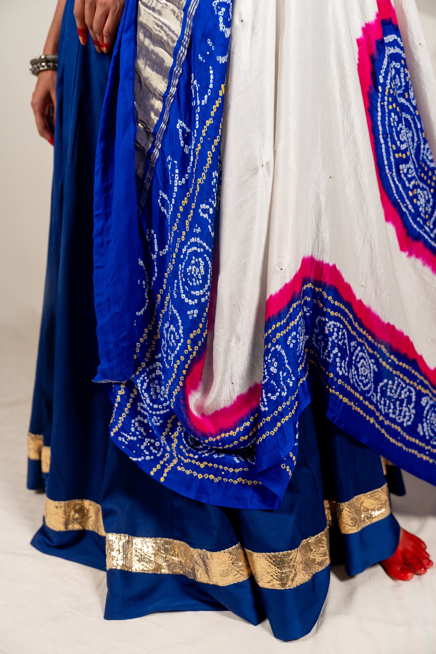 Gaji Silk Dupatta with Bandhej & Badla work – NavRas