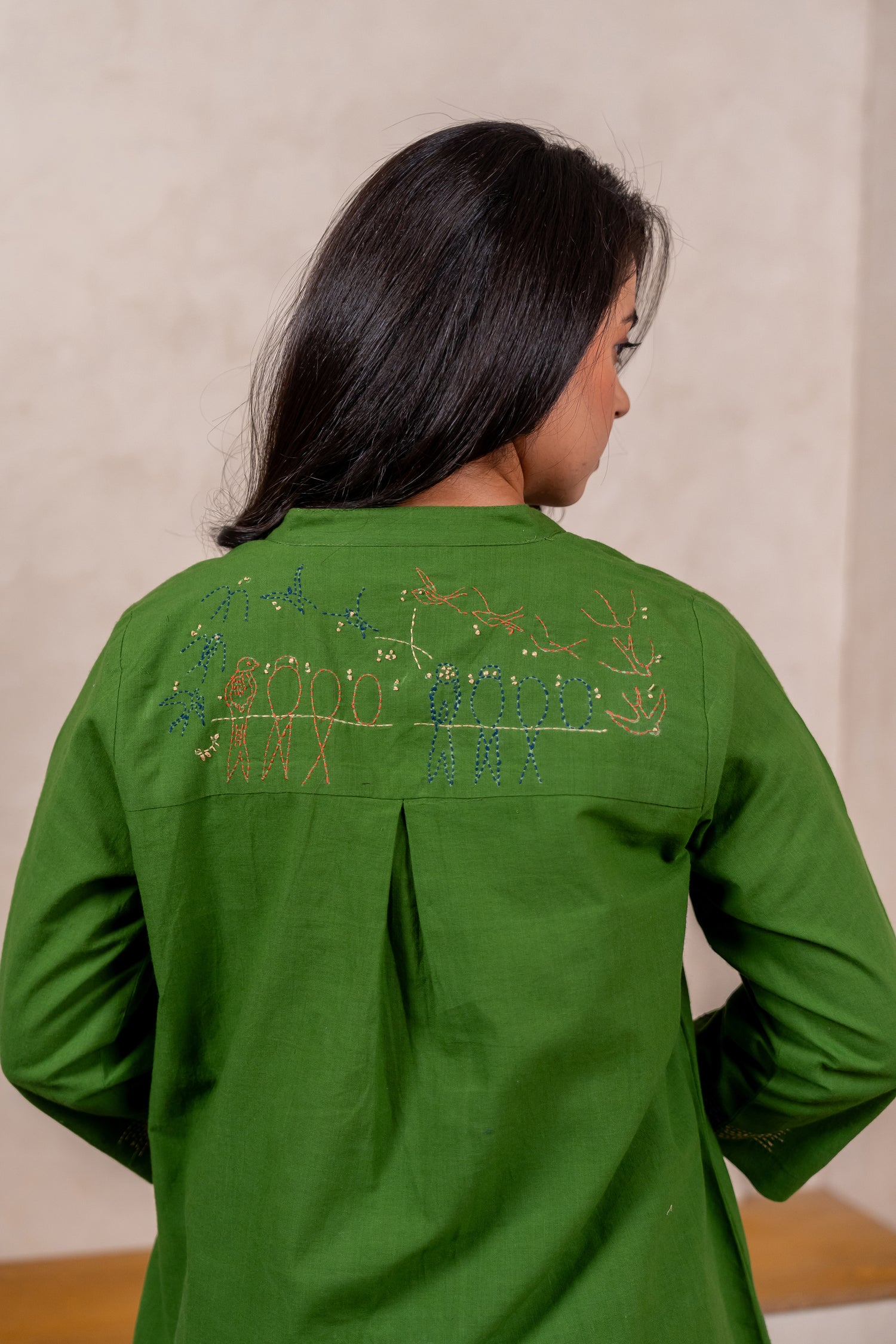 Bright Green Hand Embroidered Shirt – Sutra