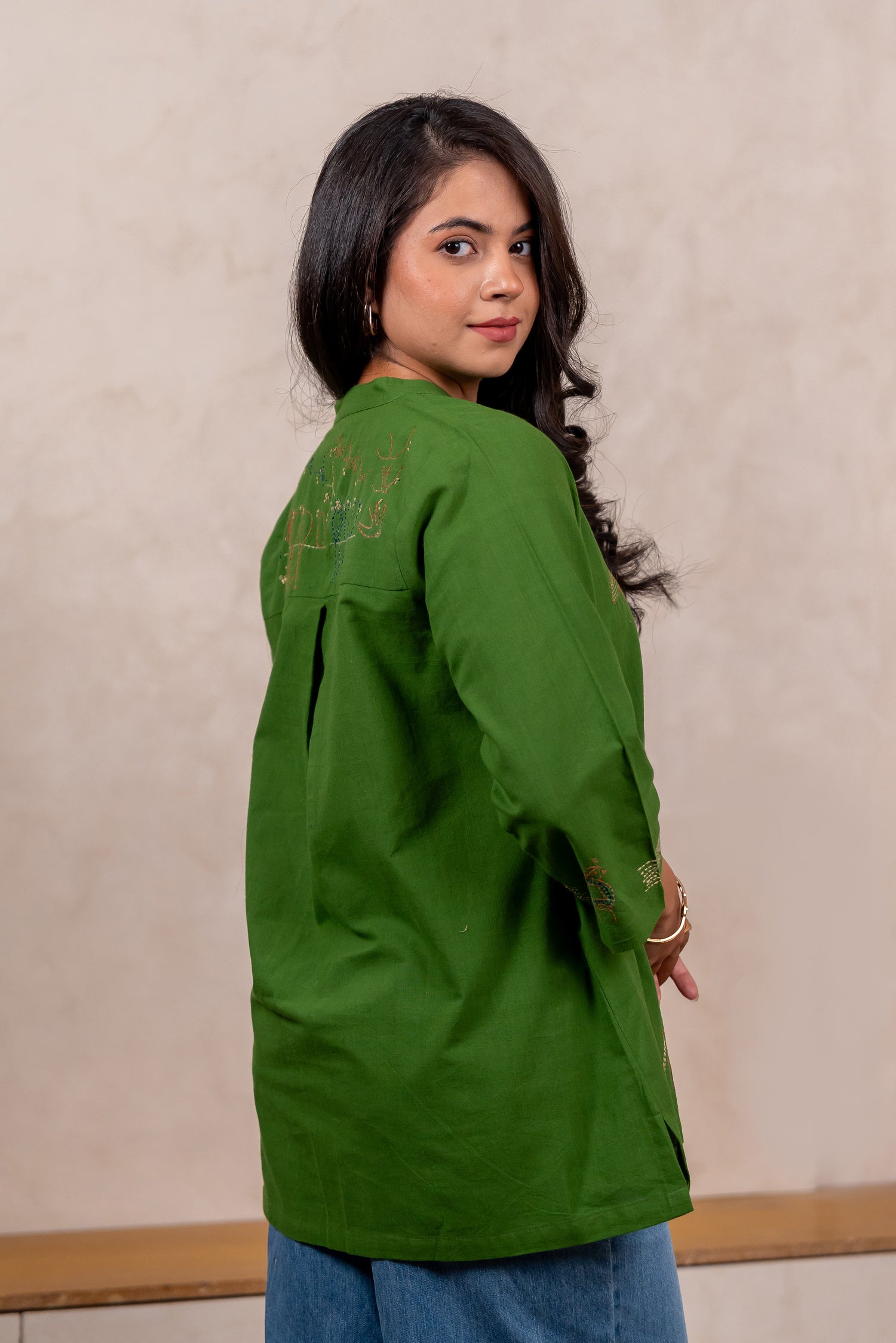 Bright Green Hand Embroidered Shirt – Sutra