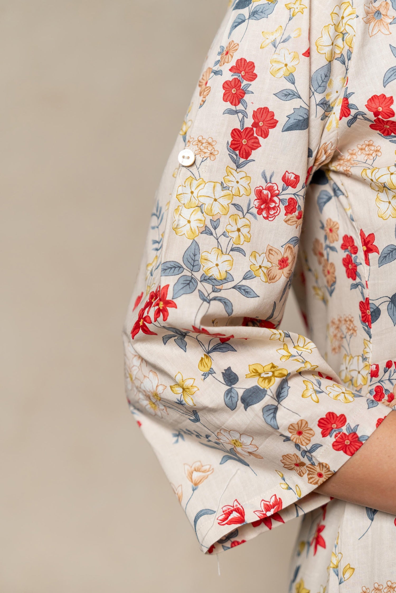 Aabha Peach Printed Cotton Set of Two | Ray-ethnic