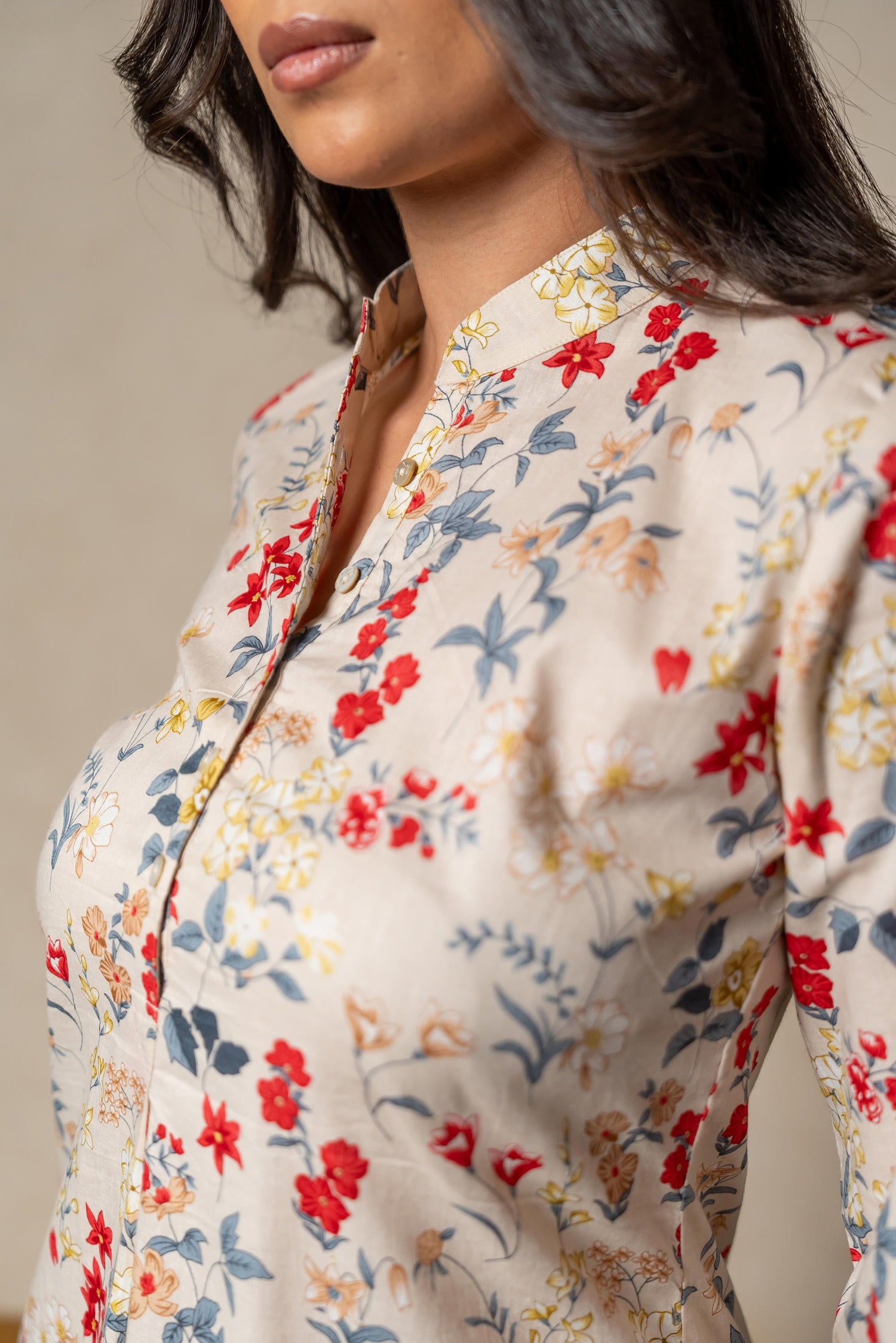 Aabha Peach Printed Cotton Set of Two | Ray-ethnic