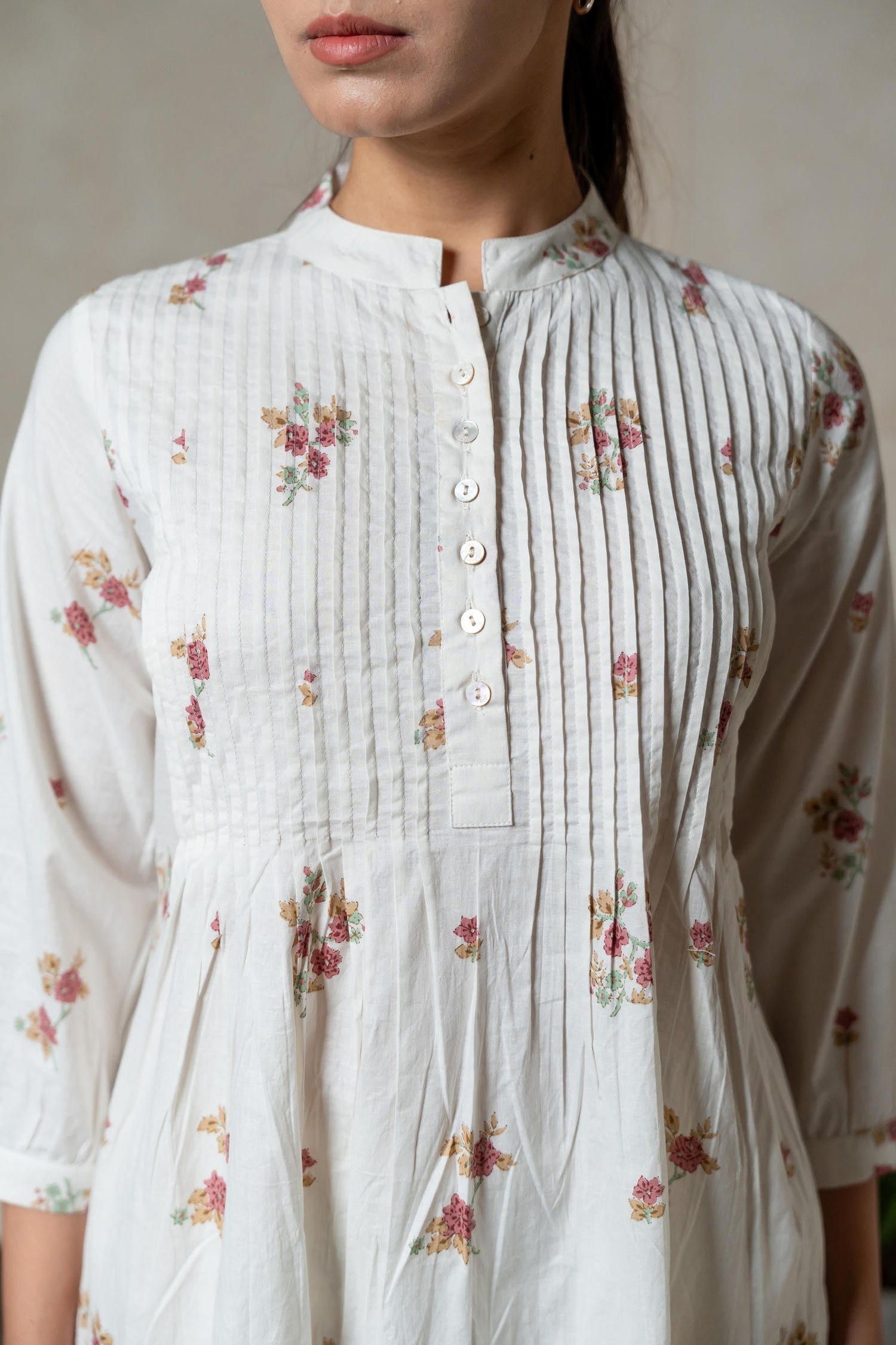 Aabha Pink Printed Cotton Kurta | Ray-ethnic