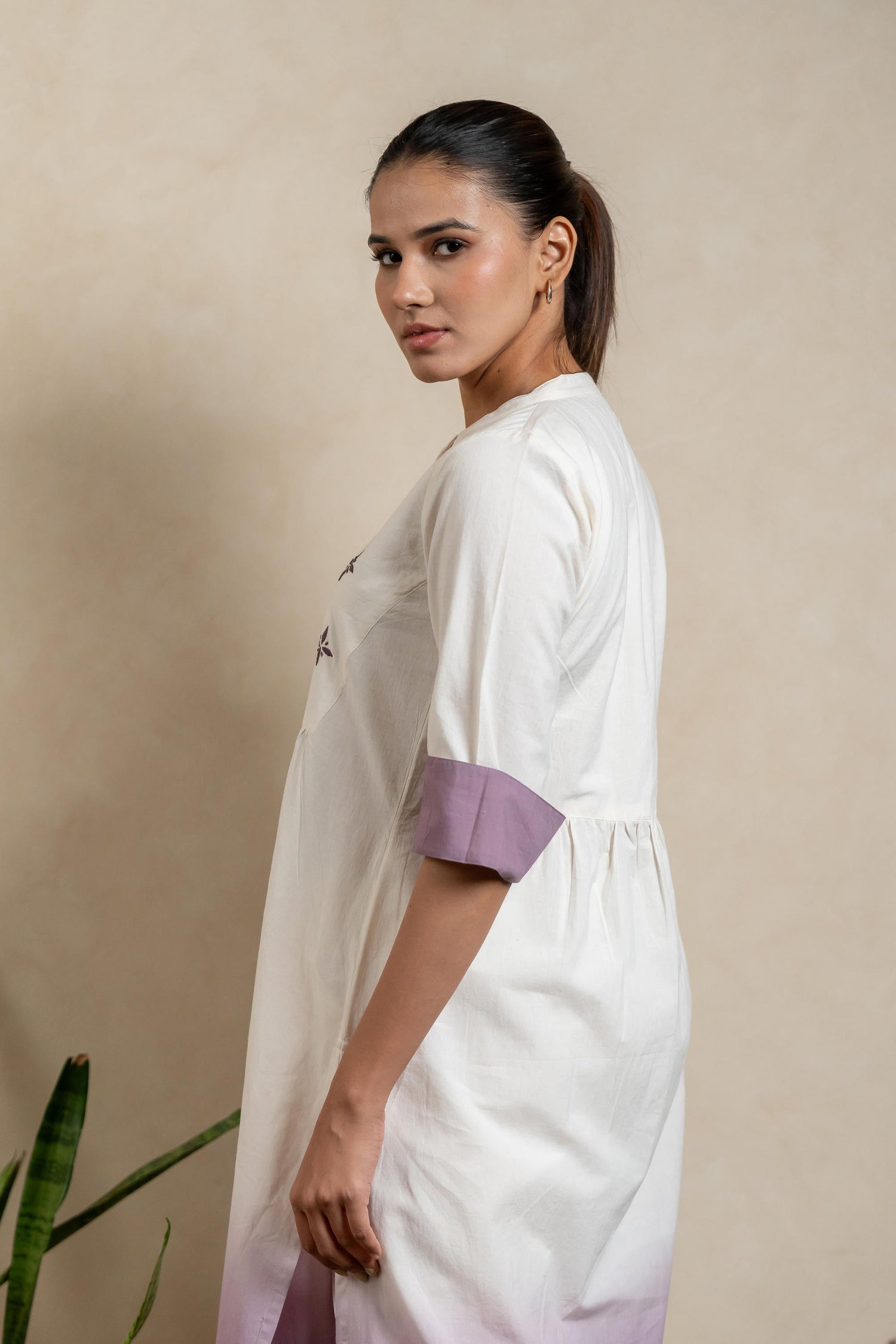 Aabha Mauve Tie-Dye Cotton Kurta | Ray-ethnic