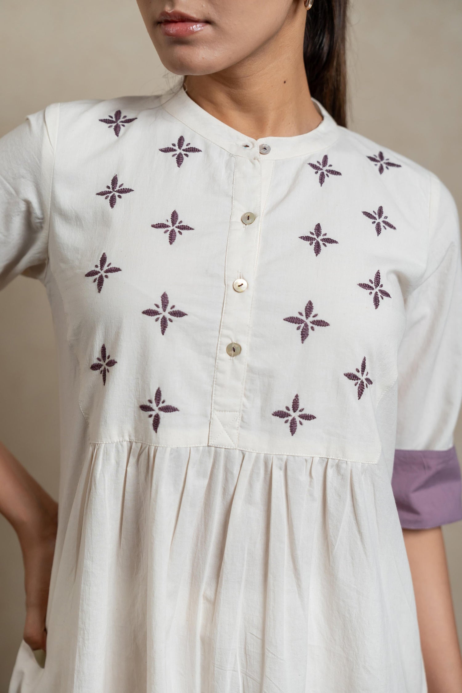 Aabha Mauve Tie-Dye Cotton Kurta | Ray-ethnic
