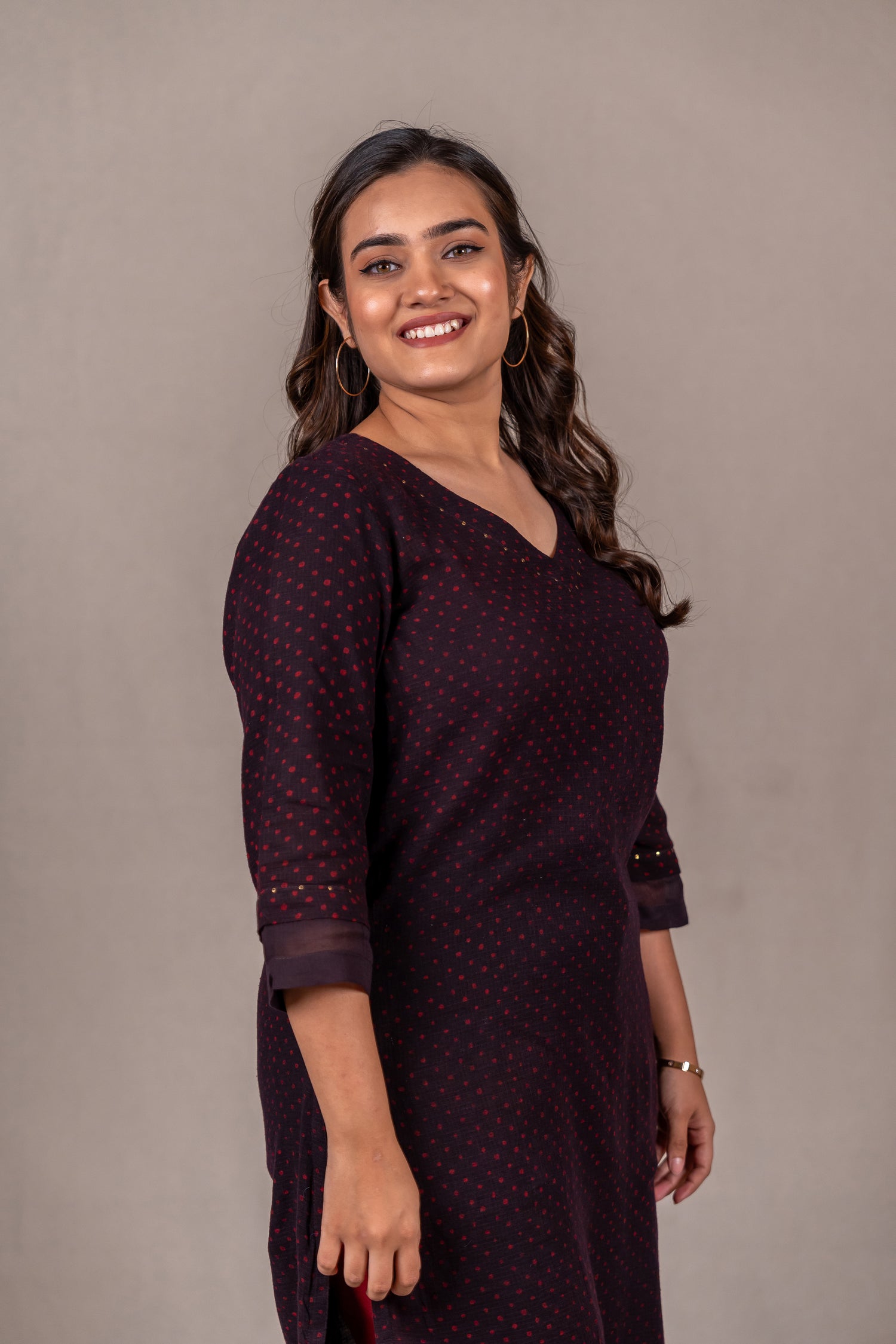 Midnight Black Mul-Mul Kota Kurta – Sutra