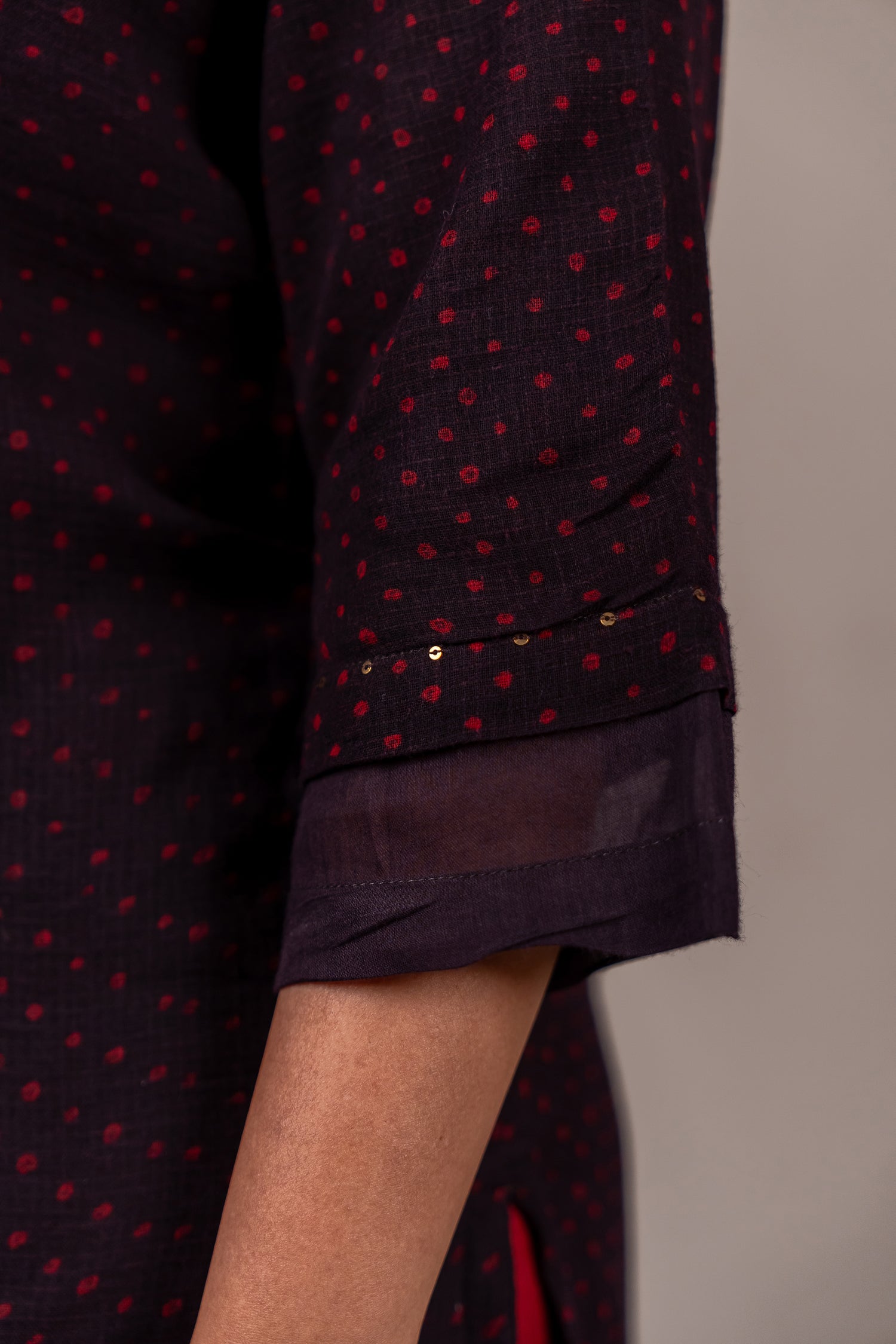 Midnight Black Mul-Mul Kota Kurta – Sutra