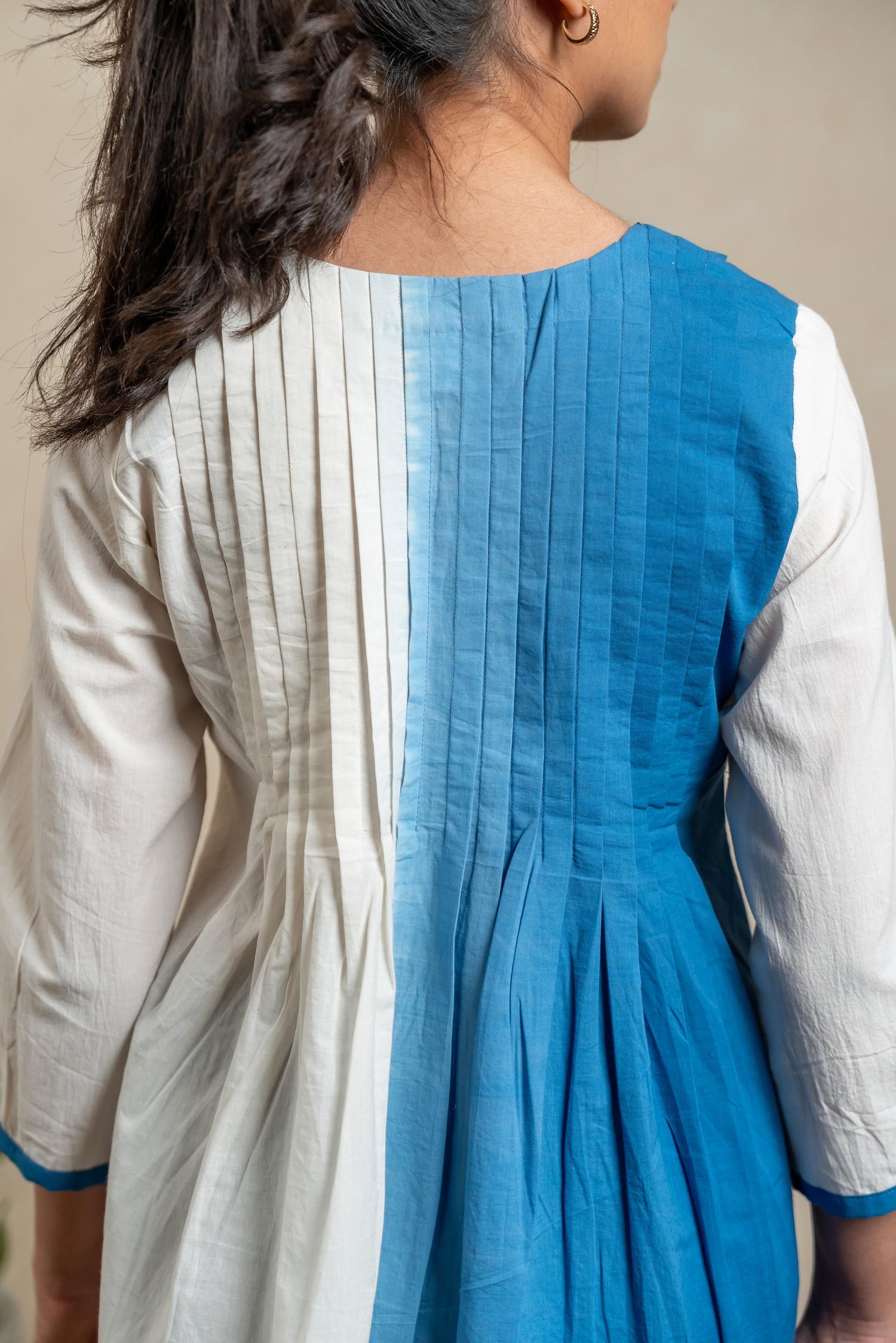 Aabha Royal Blue Tie-Dye Cotton Top | Ray-ethnic