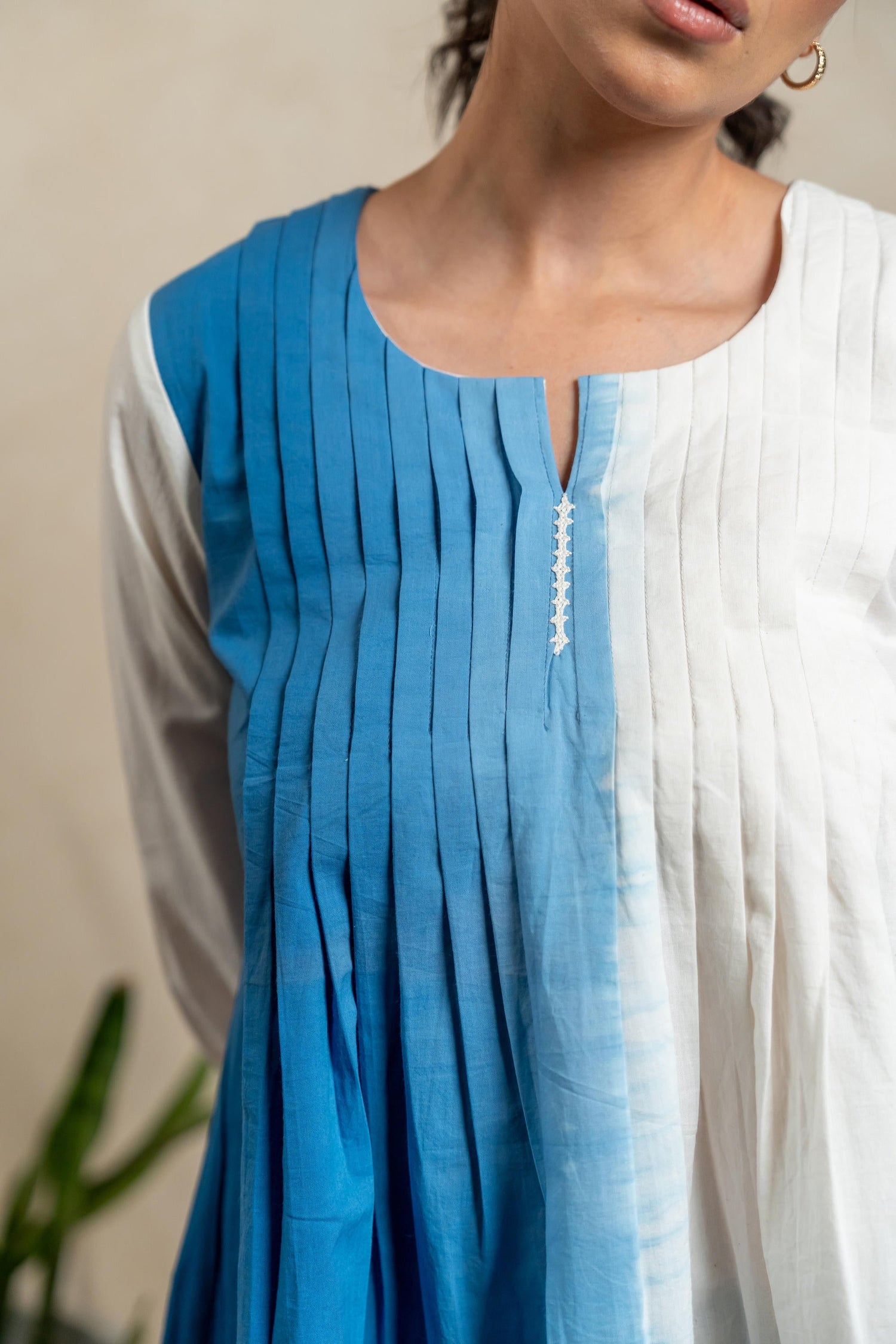 Aabha Royal Blue Tie-Dye Cotton Top | Ray-ethnic