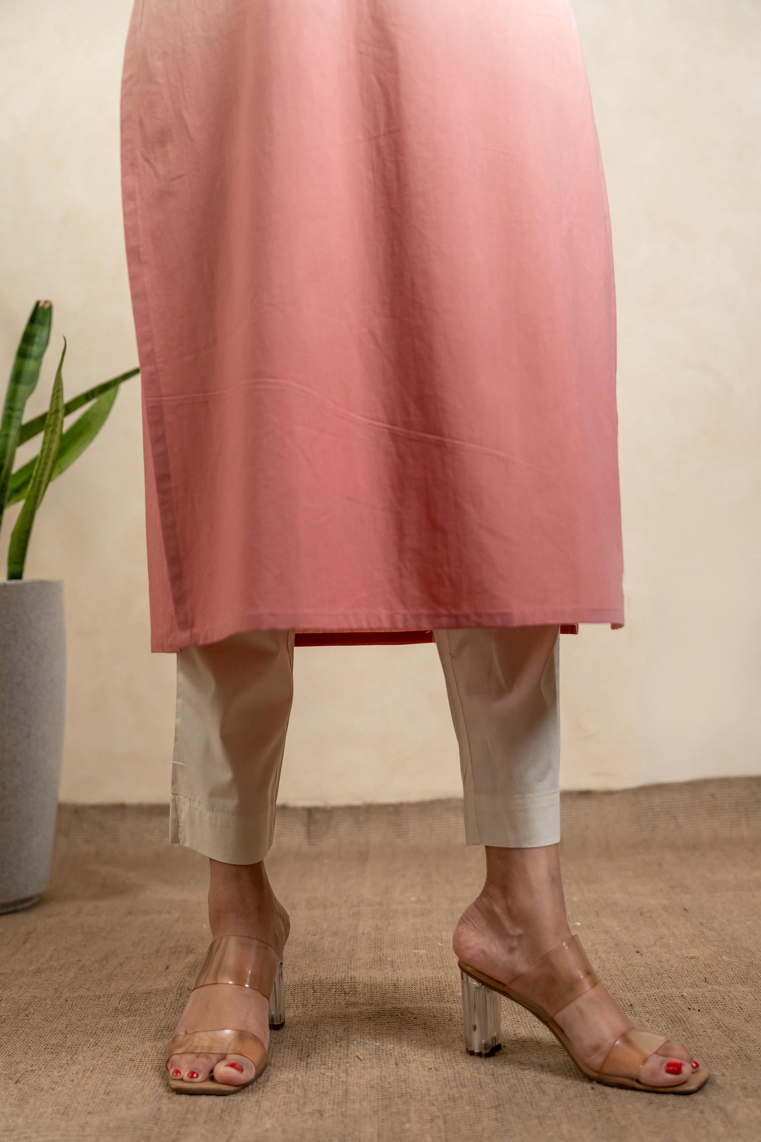 Aabha Dusty Pink Tie-Dye Cotton Kurta | Ray-ethnic