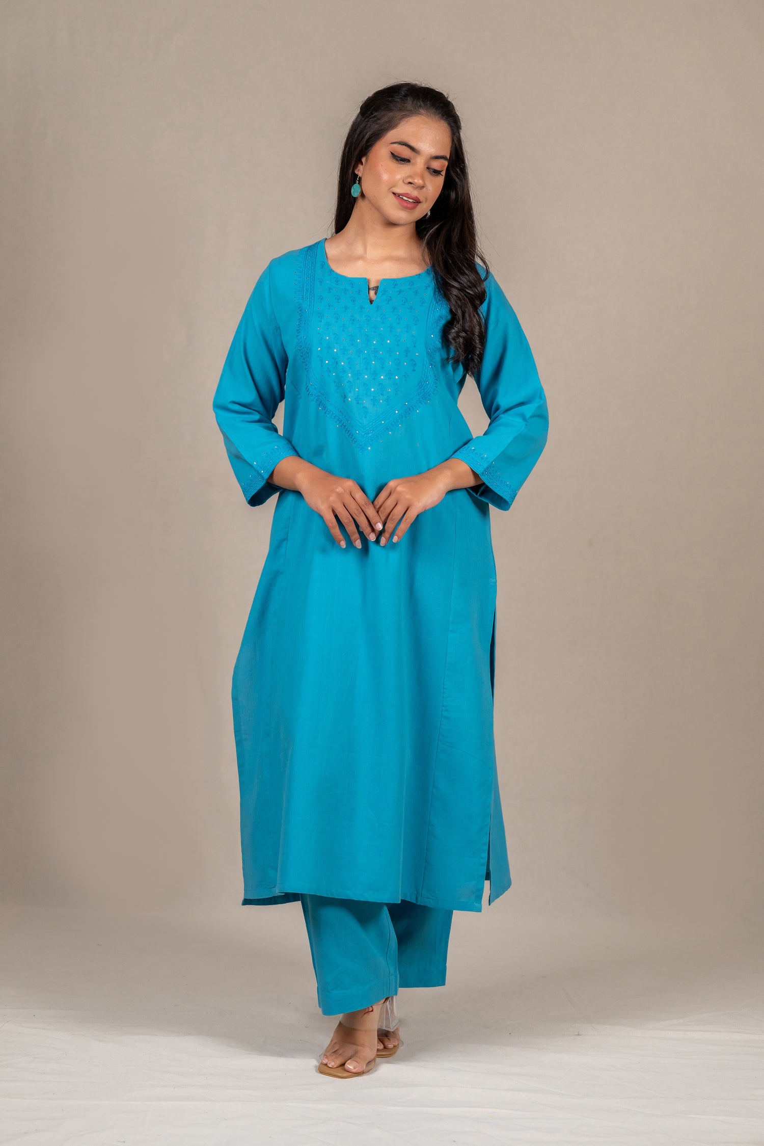 Sky Blue Ari Embroidered Kurta Set – Sutra