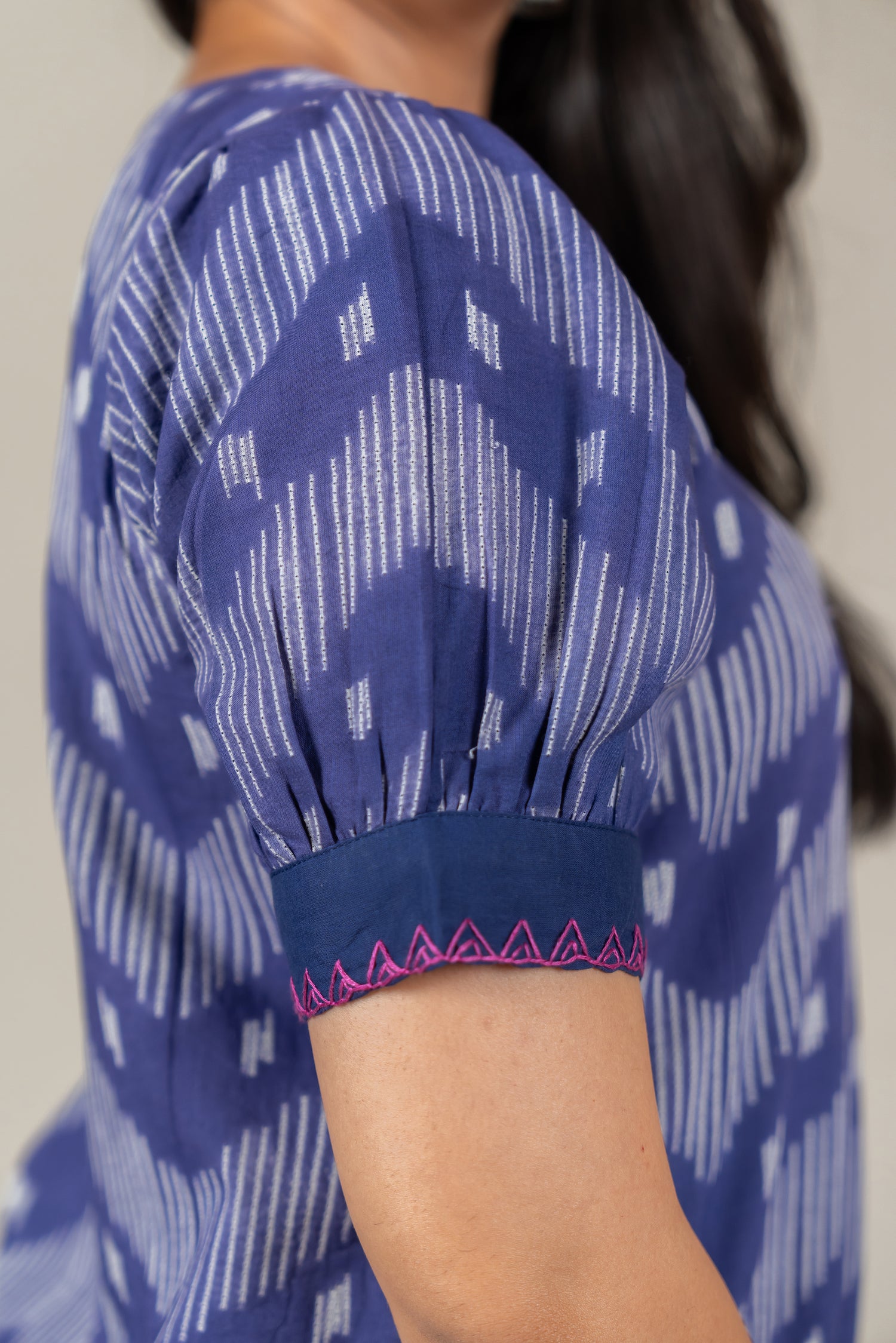 Indigo Shibori Tie-Dye Dress with Hand Embroidery – Amevara