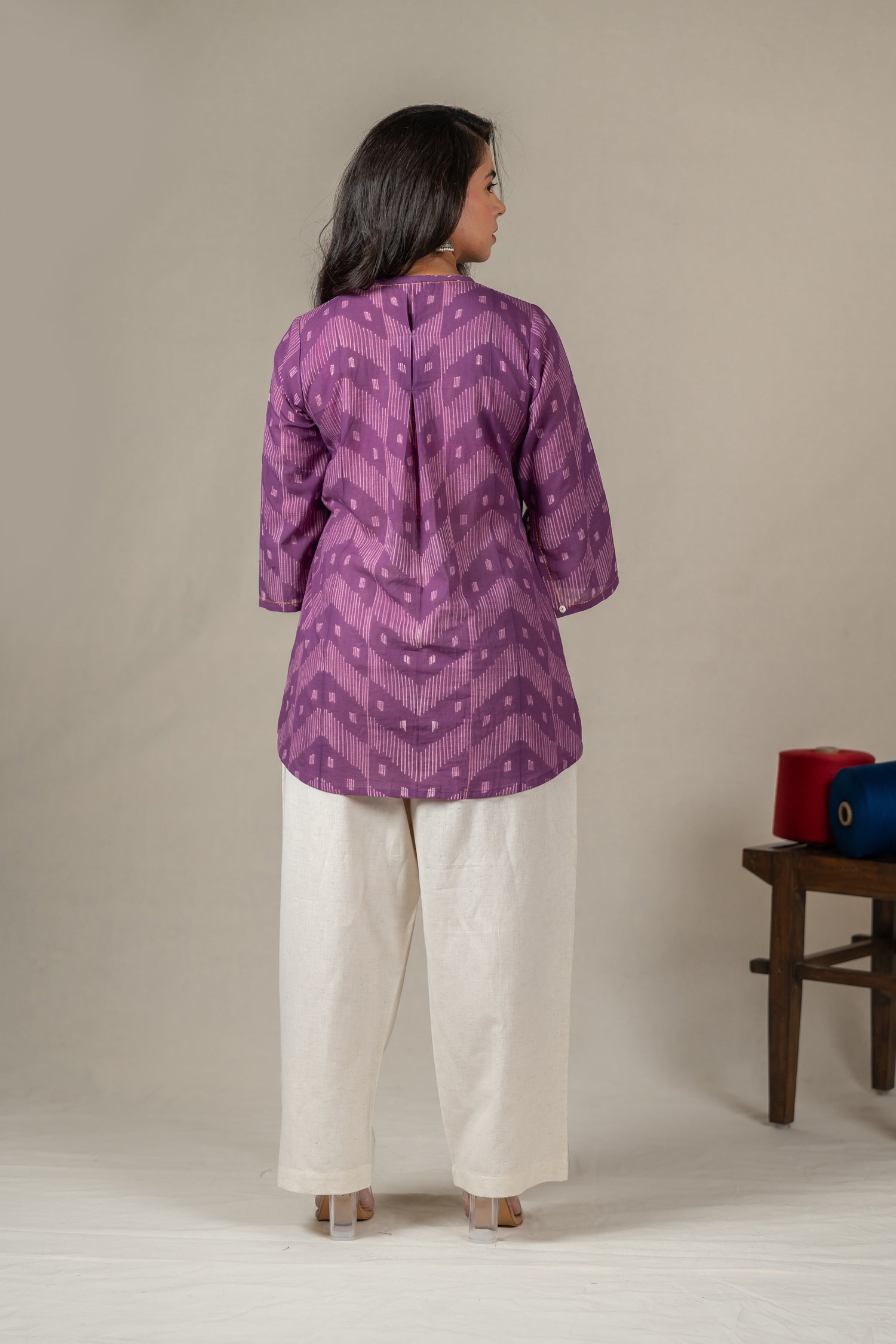 Purple Mul Cotton Shibori Tie-Dye Top – Amevara