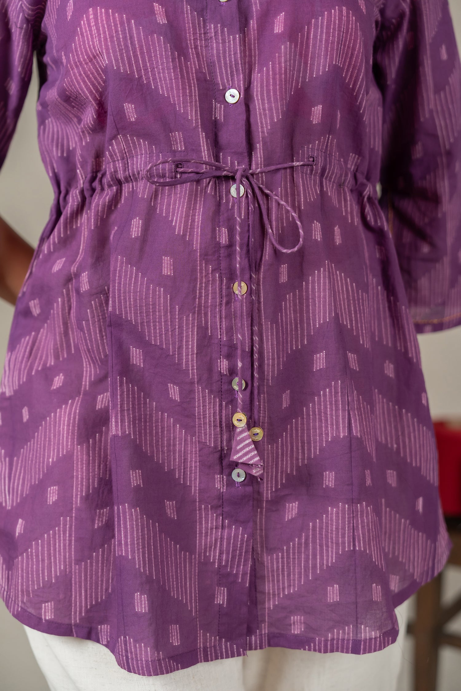 Purple Mul Cotton Shibori Tie-Dye Top – Amevara