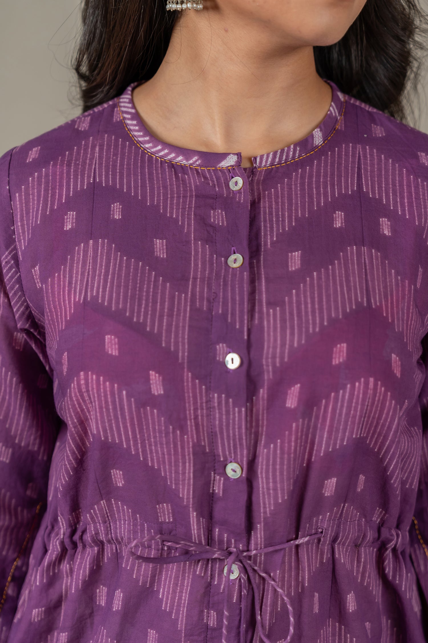 Purple Mul Cotton Shibori Tie-Dye Top – Amevara