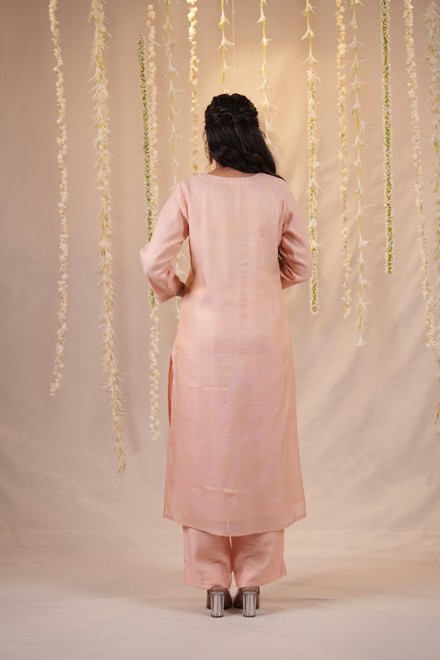 Ek Dor Embroidered Striped Tissue Silk Kurta Set with Dupatta - Set of Three