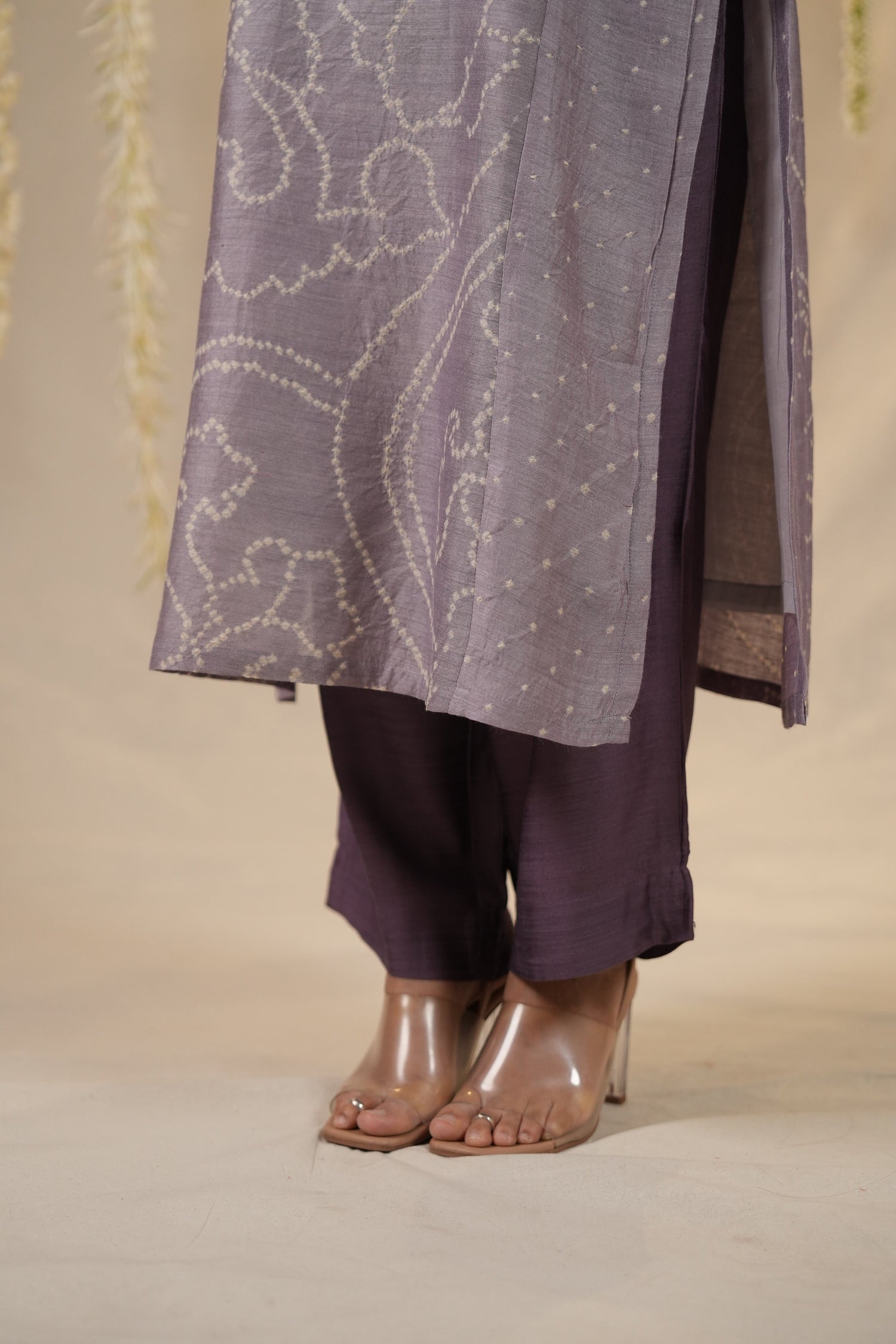 Ek Dor Bandhani Muga Silk Three-Piece Set
