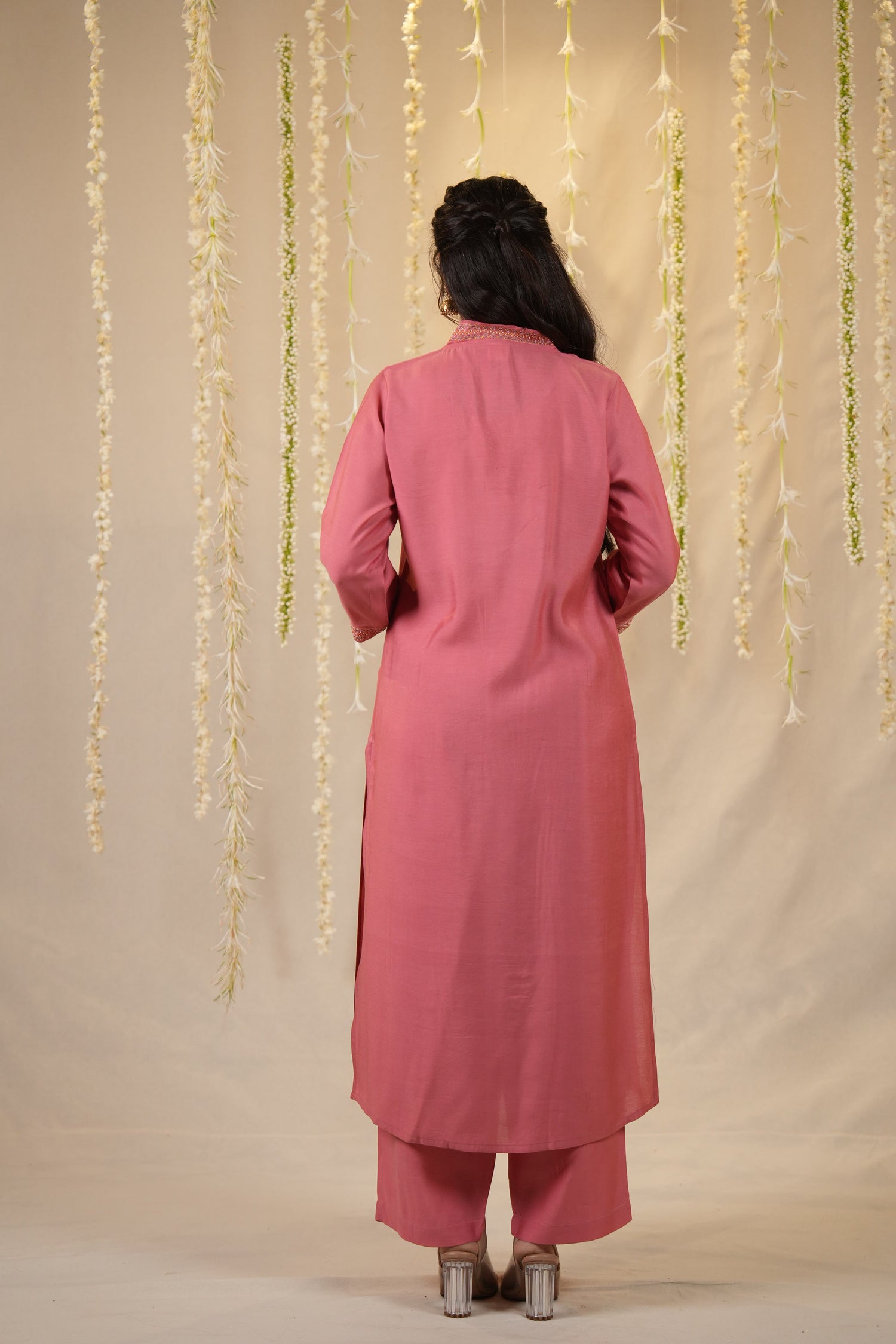 Ek Dor Hand Embroidered Viscose Silk Kurta Set - Set of Three