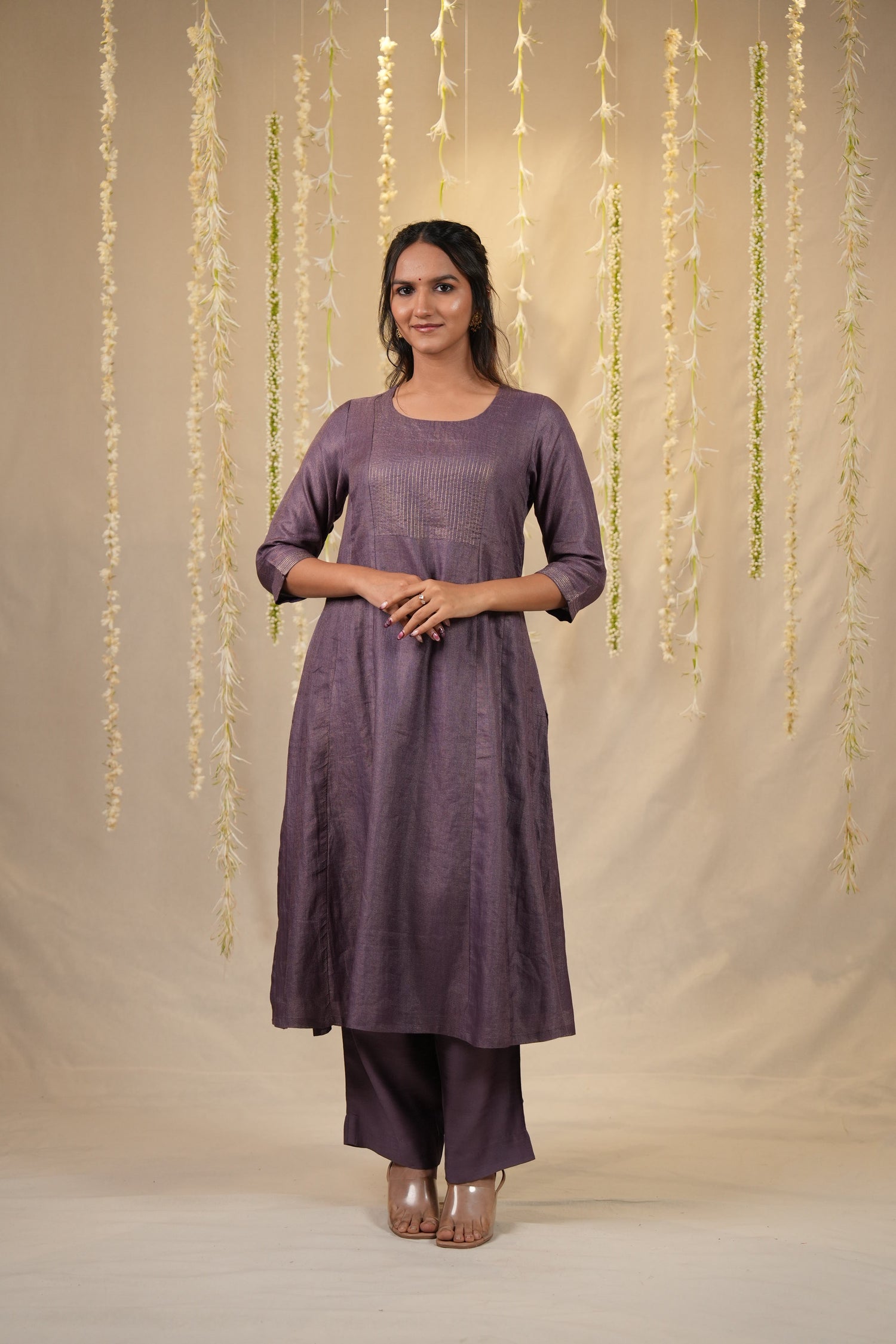 Ek Dor Checked Tissue Silk Kurta Set - Set of Three