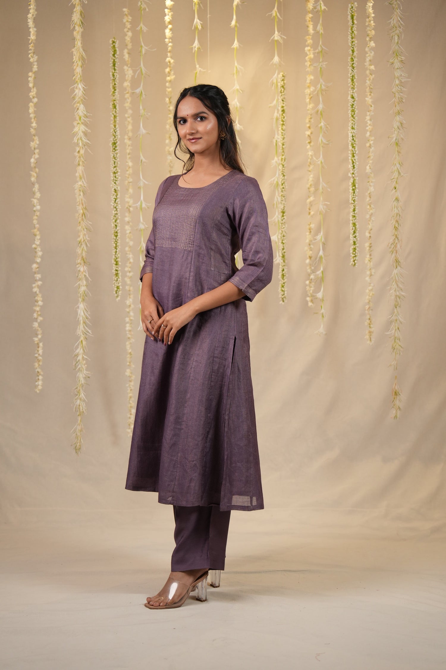 Ek Dor Checked Tissue Silk Kurta Set - Set of Three
