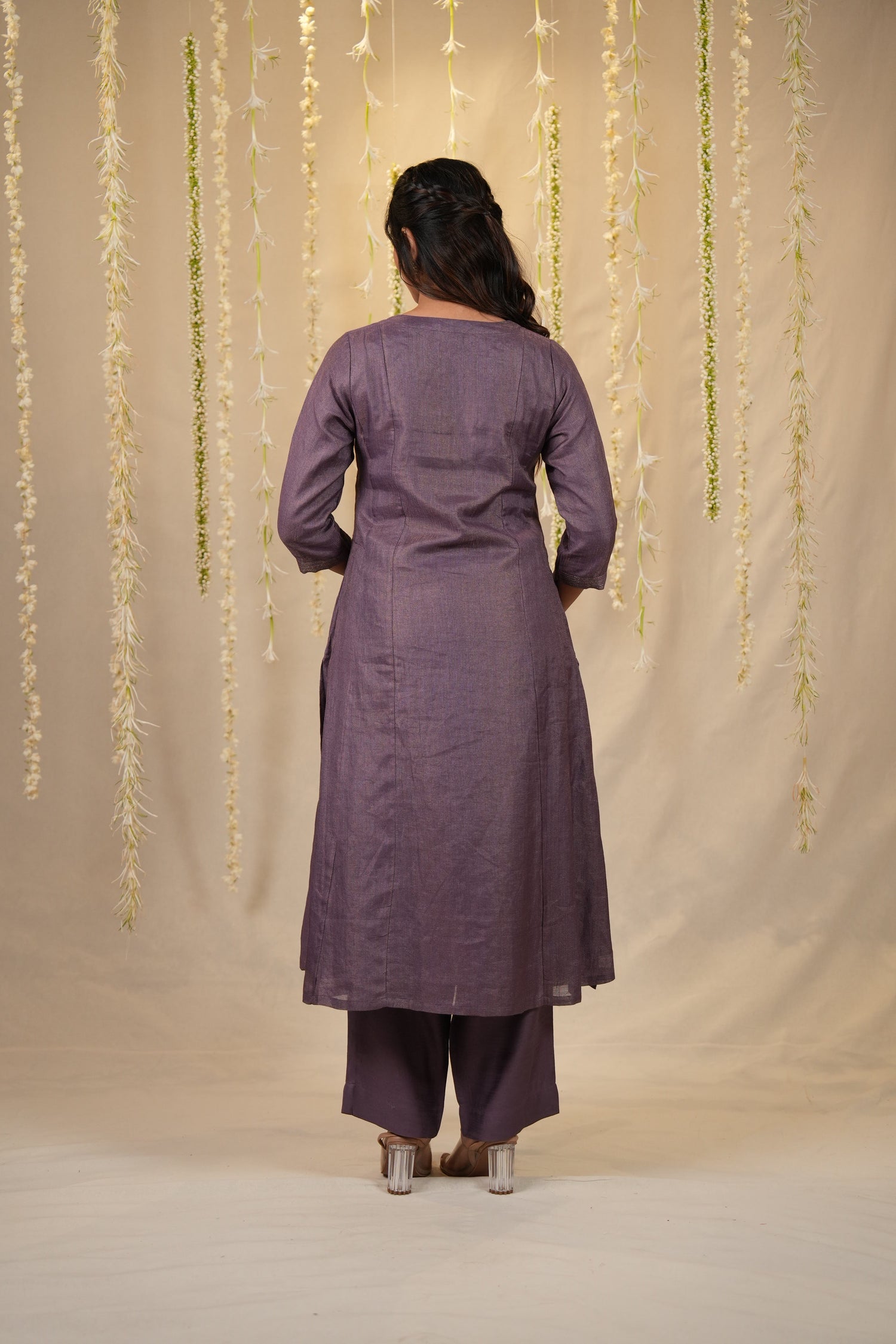 Ek Dor Checked Tissue Silk Kurta Set - Set of Three