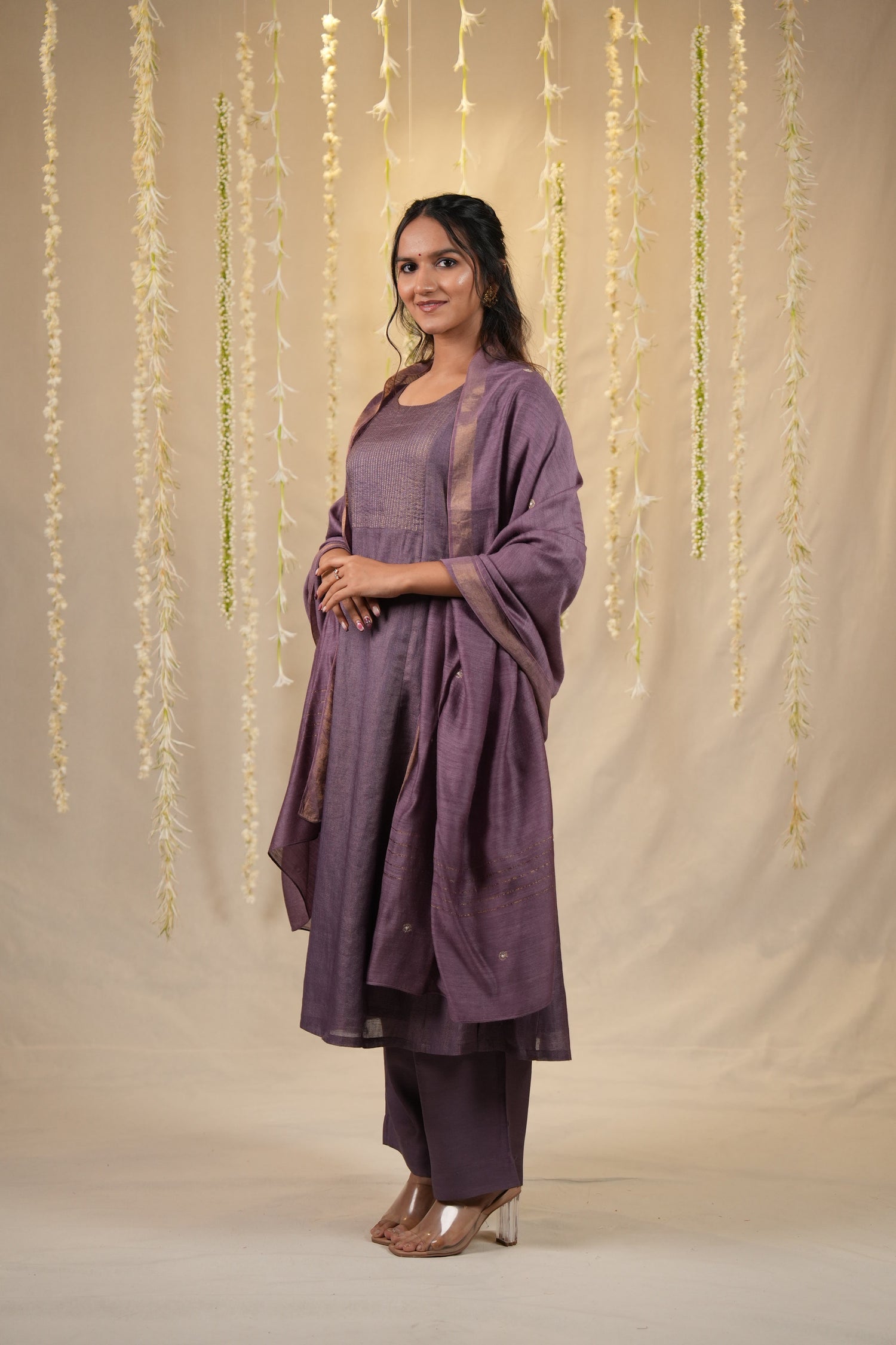 Ek Dor Checked Tissue Silk Kurta Set - Set of Three