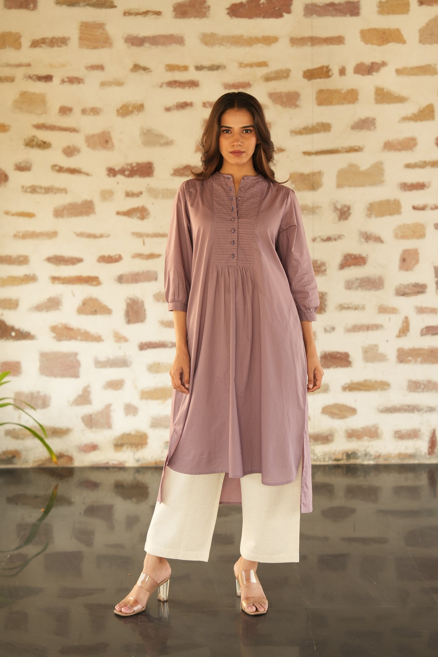 Elegant Pink Cotton Kurta | Saral by Ray-ethnic
