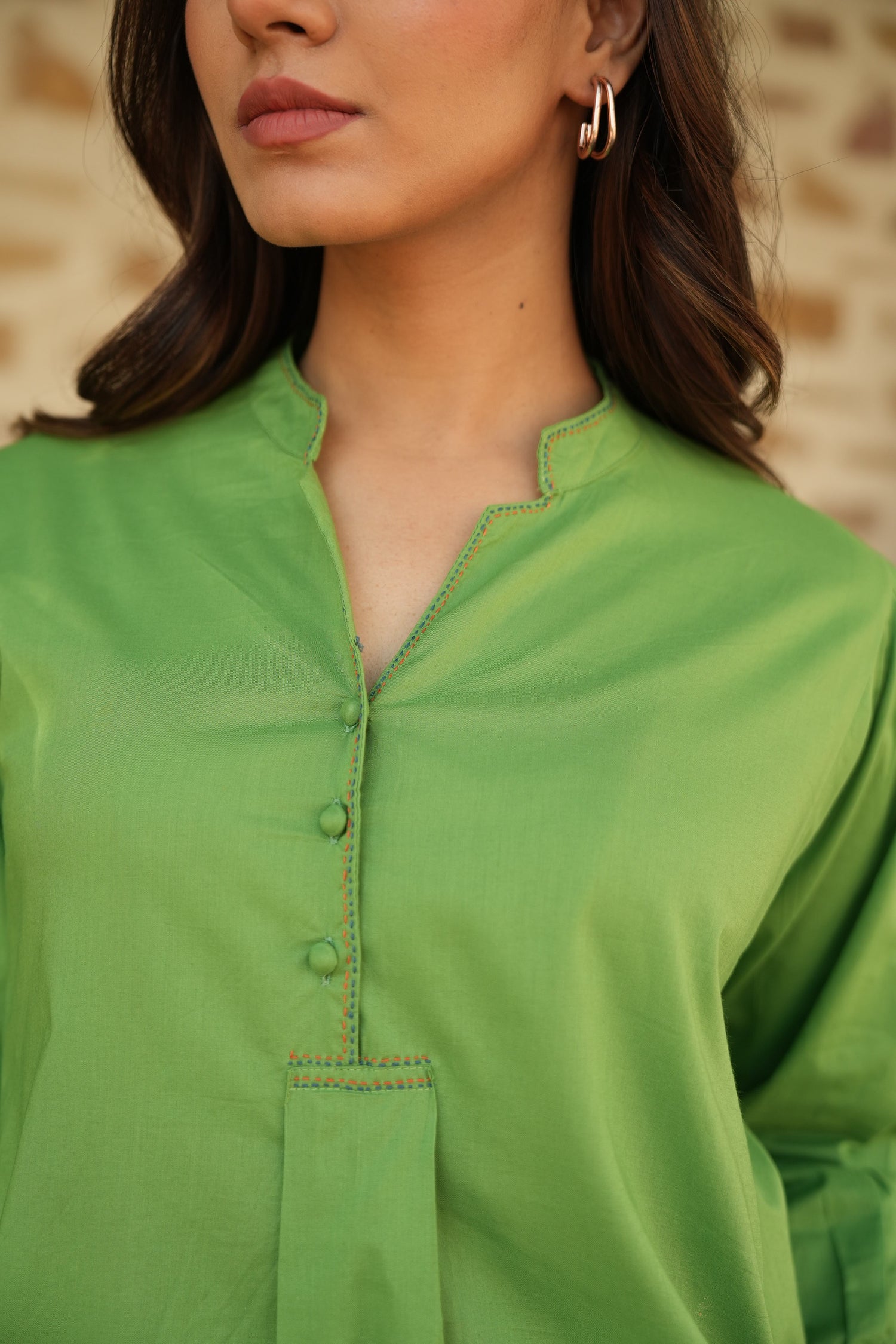 Saral Olive Green Pure Cotton Kurta & Bottom Set | Ray-ethnic