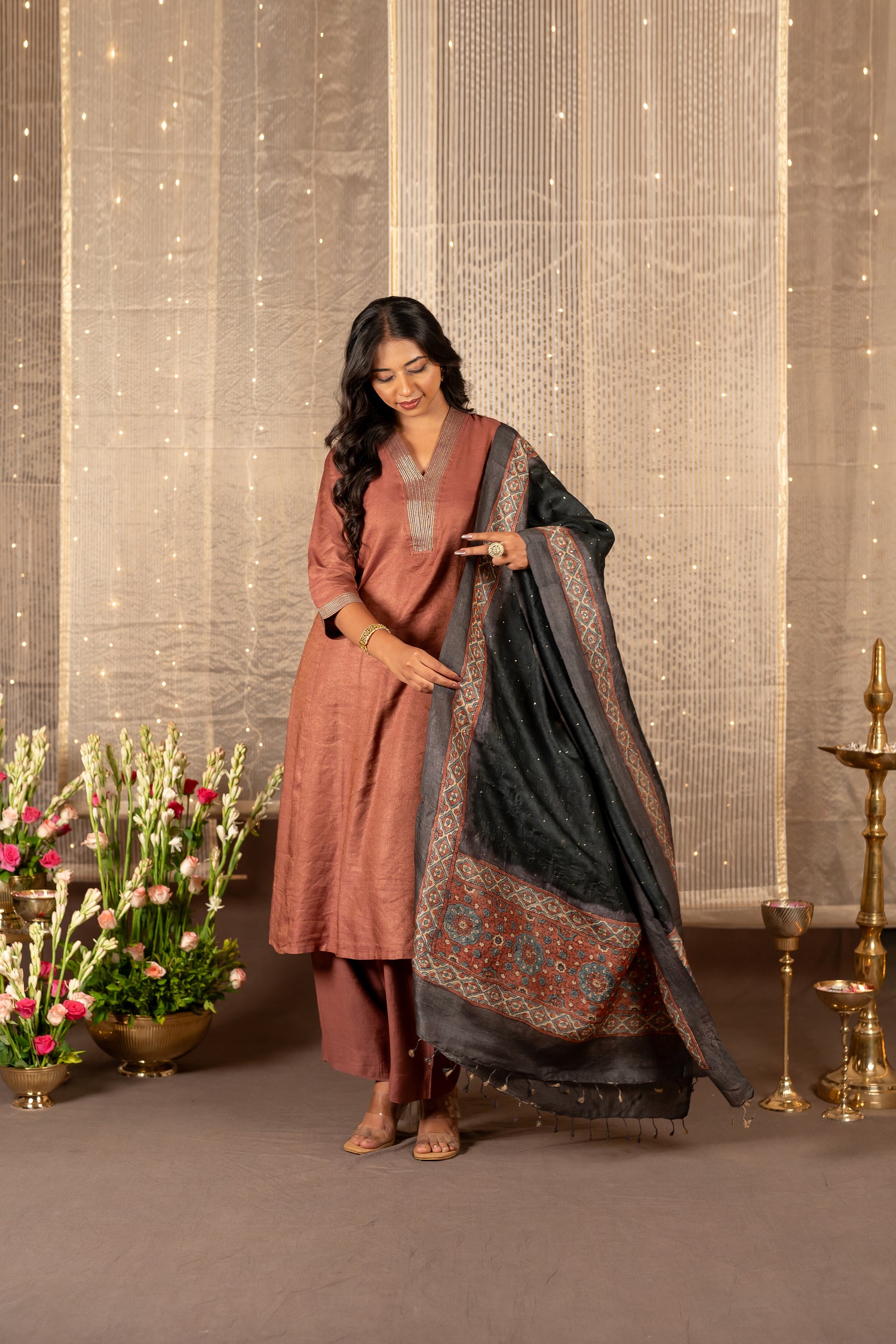 Ray Ethnic Ira - Tasar Dupatta Crafted with Hand Embroidery