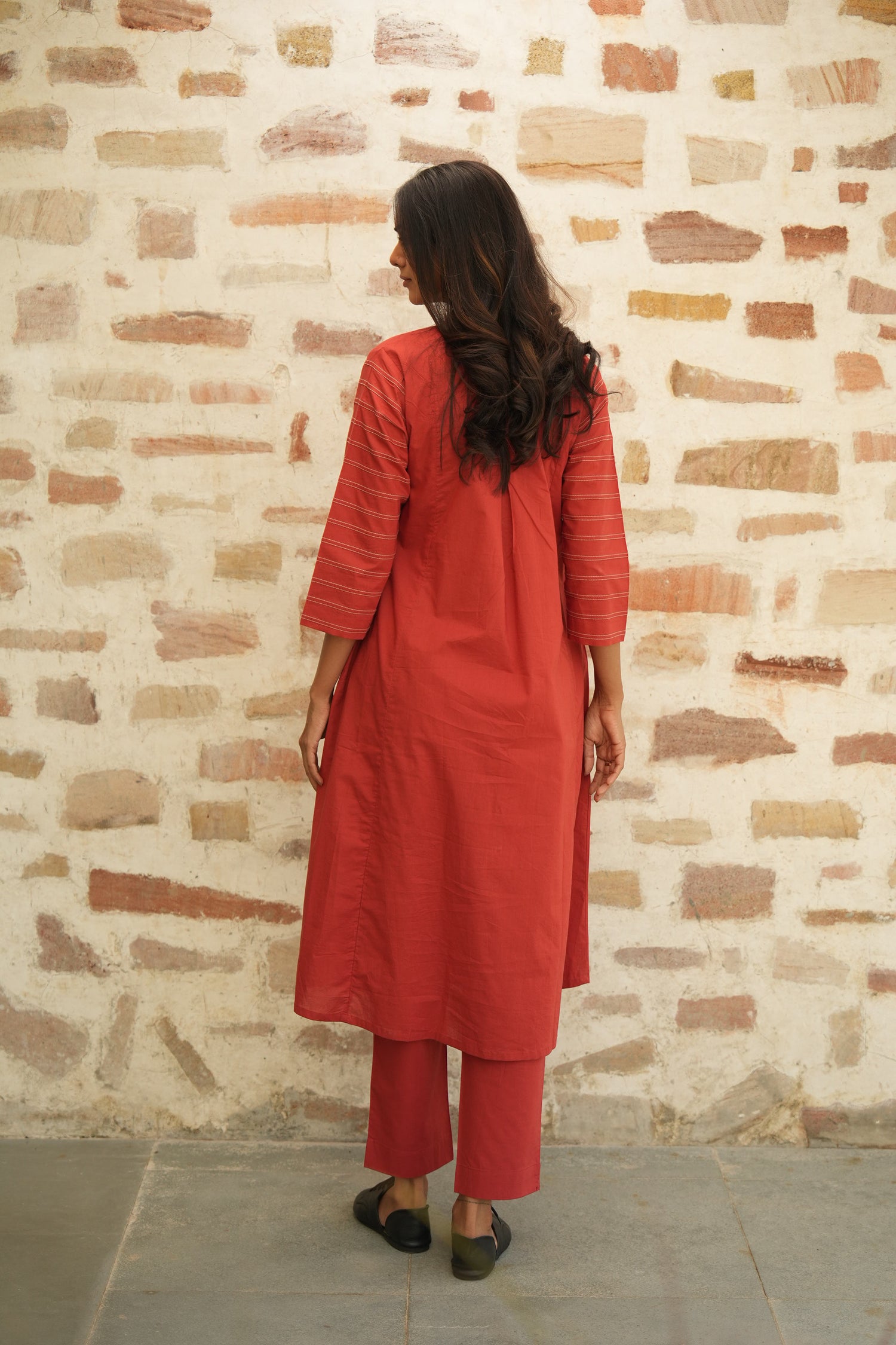 Rust-Toned Pure Cotton Kurta from the Saral | Ray-ethnic