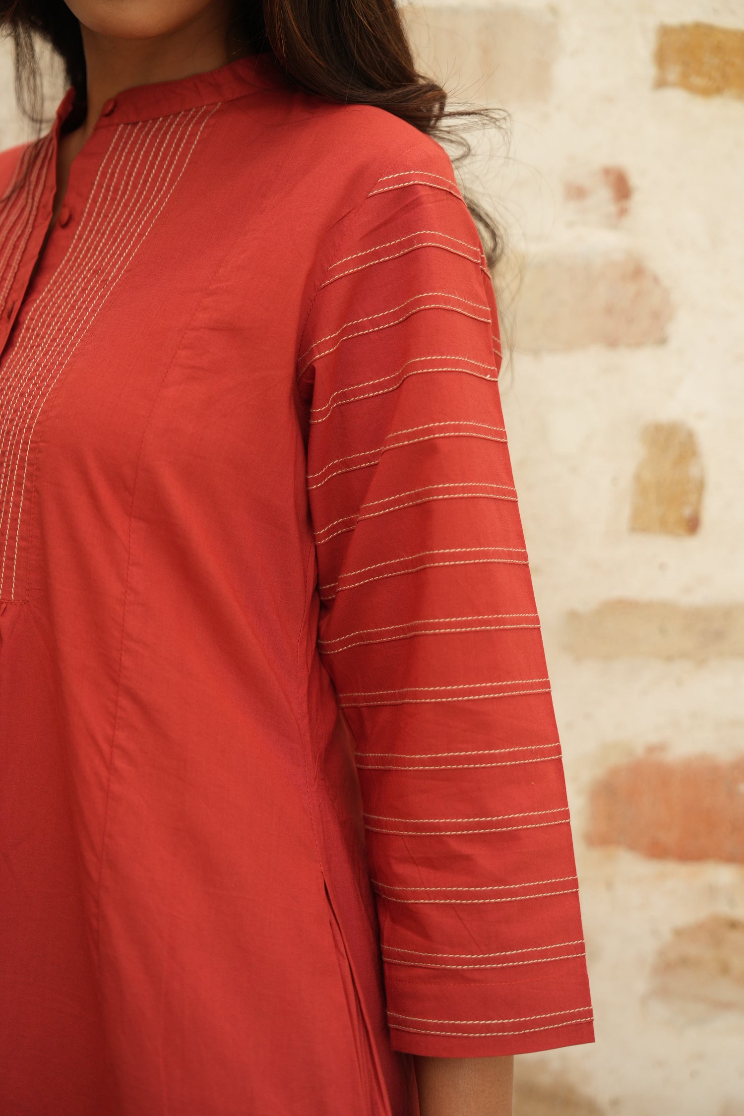 Rust-Toned Pure Cotton Kurta from the Saral | Ray-ethnic