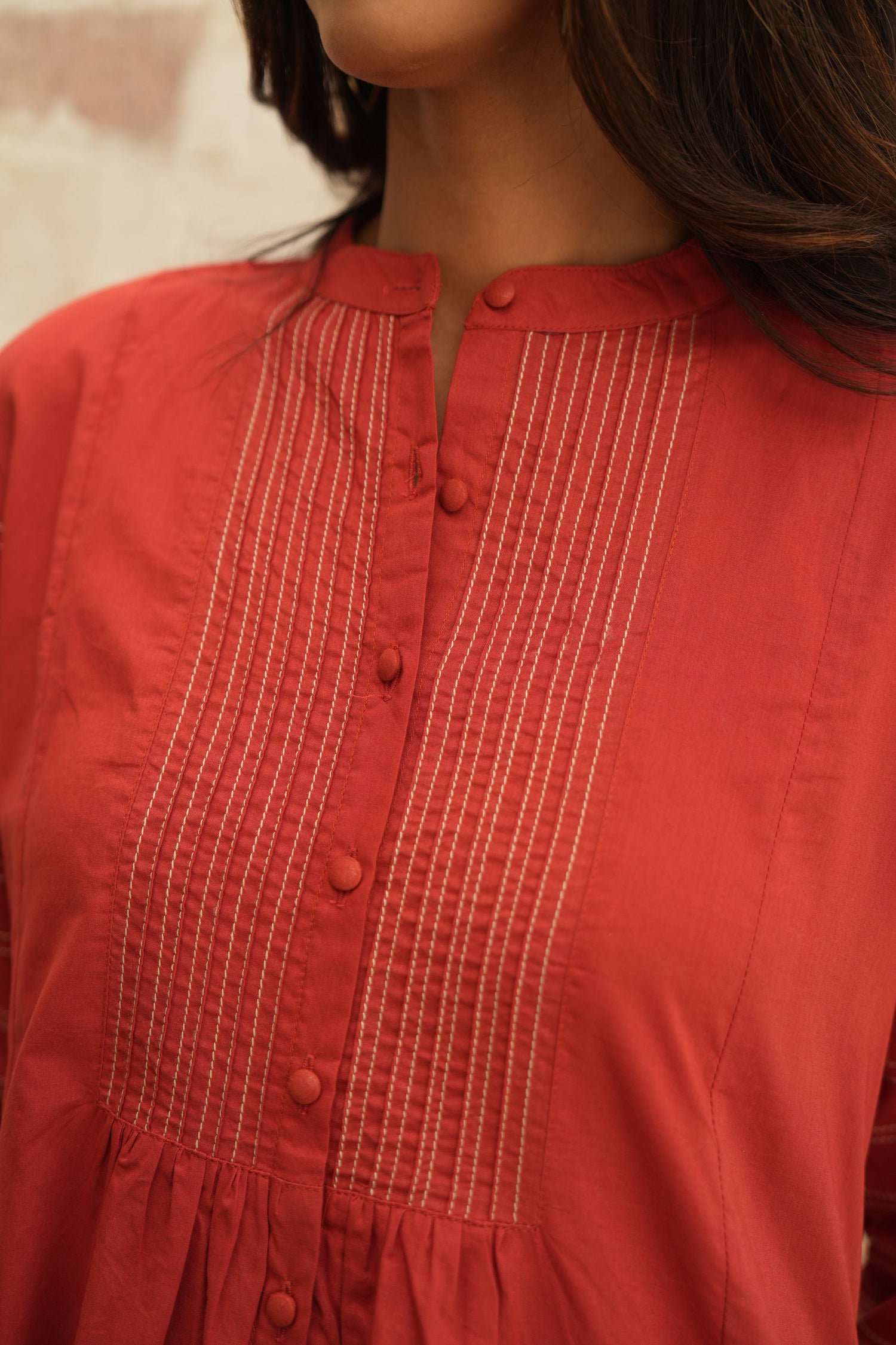 Rust-Toned Pure Cotton Kurta from the Saral | Ray-ethnic