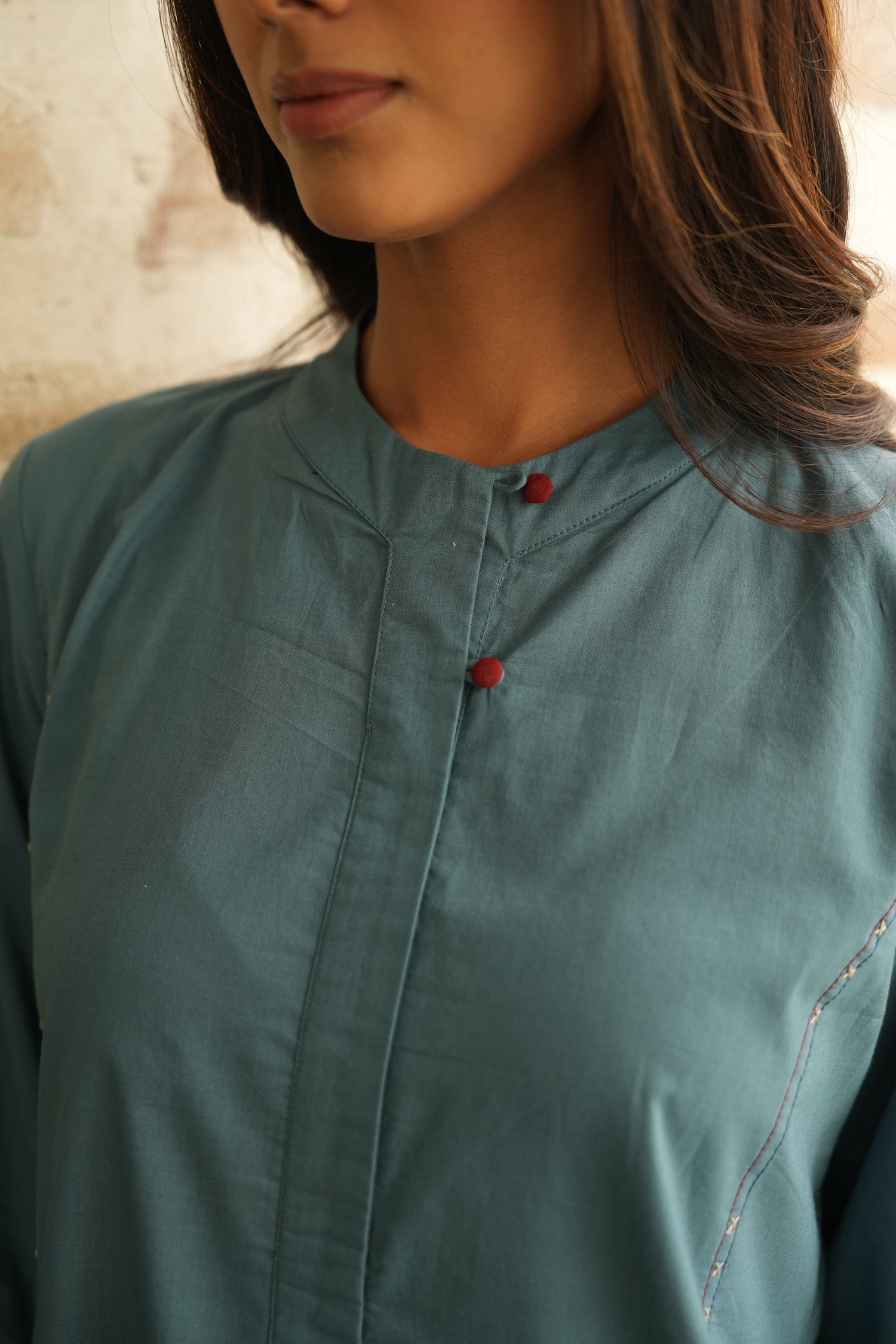 Turq Blue Pure Cotton Kurta | Saral – Ray Ethnic