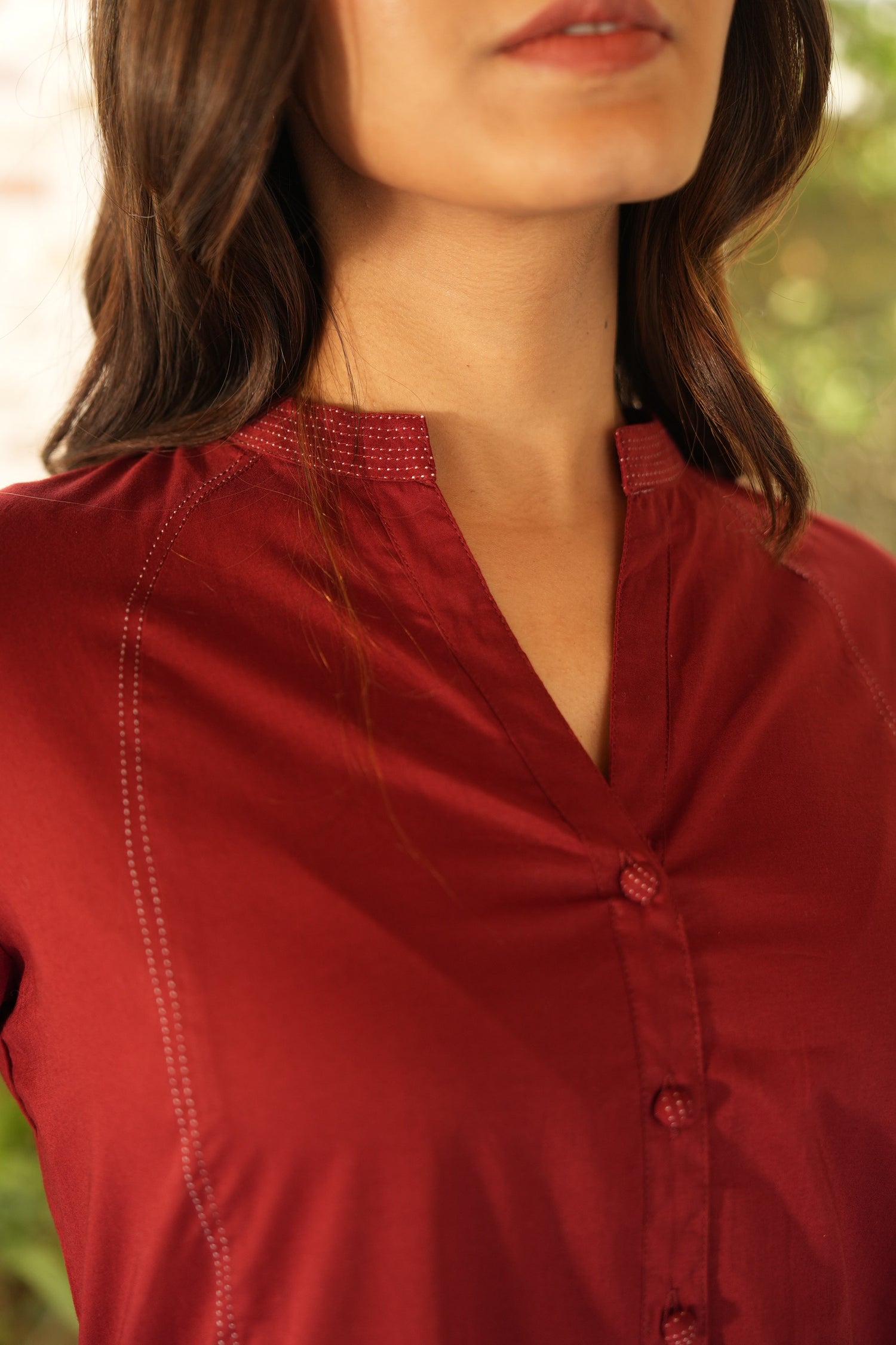 Saral Rustic Maroon Cotton Kurta | Ray-ethnic