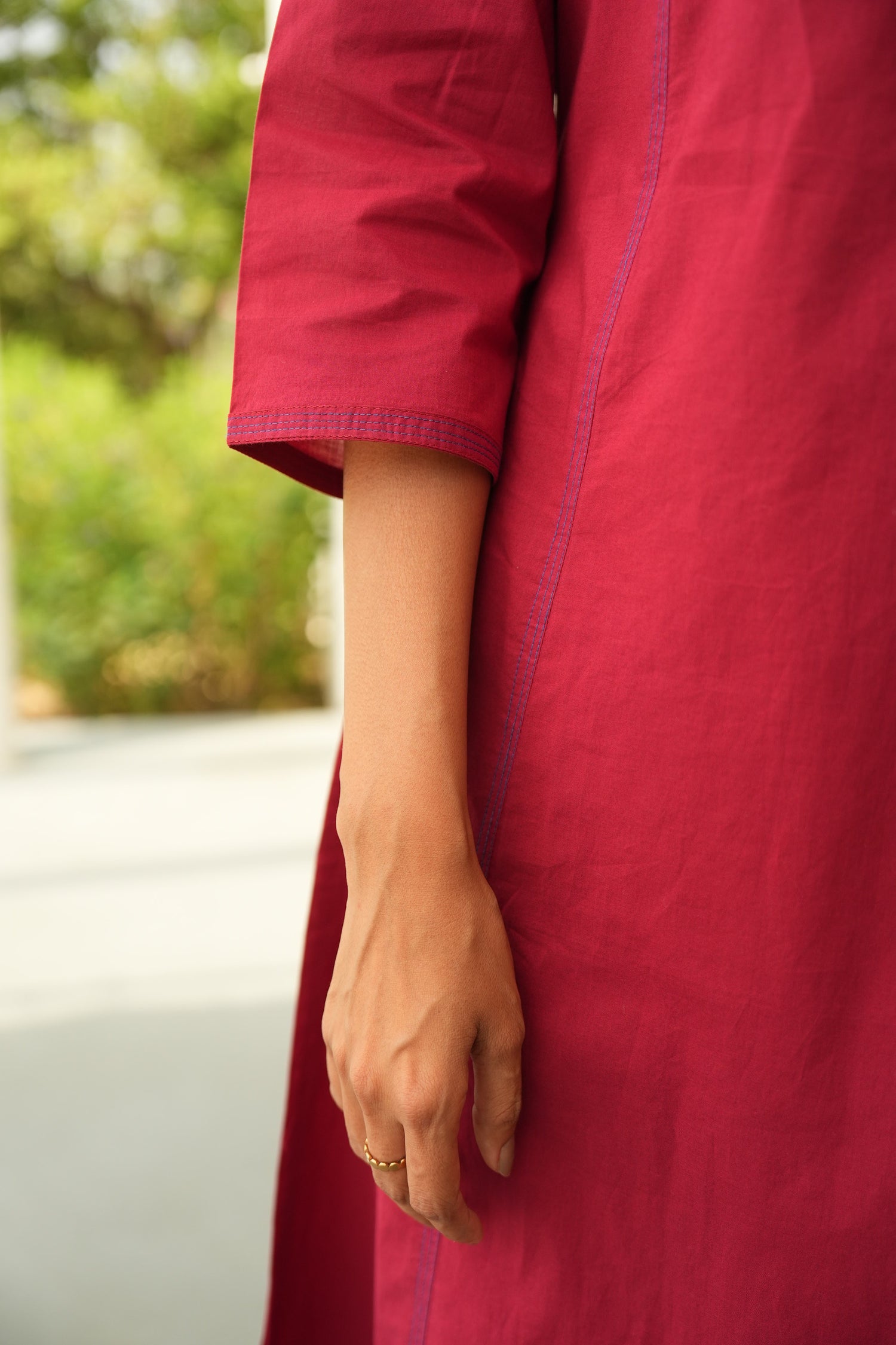 Maroon Pure Cotton Kurta | Saral – Ray Ethnic