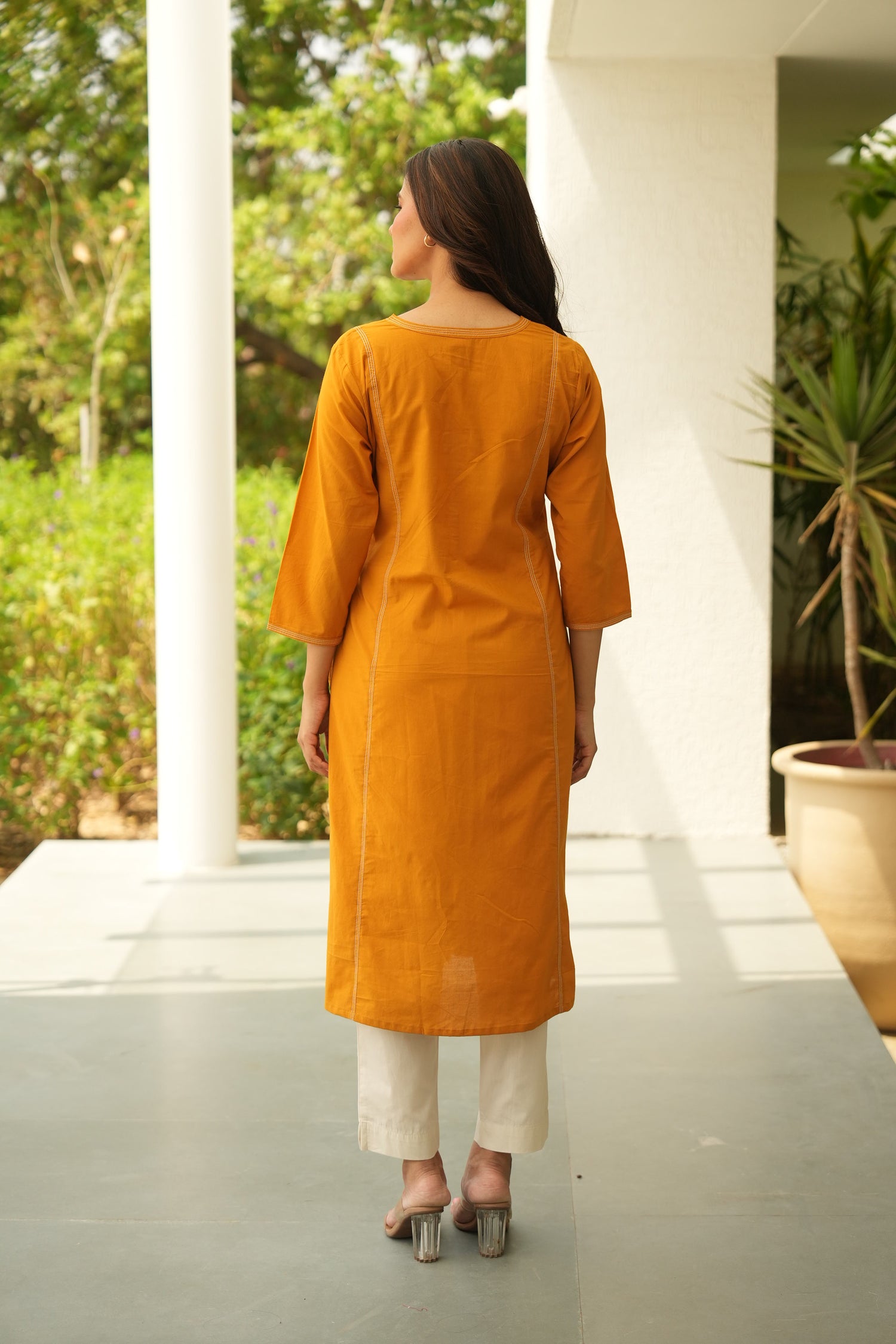 Saral Yellow Cotton Kurta | Ray-ethnic
