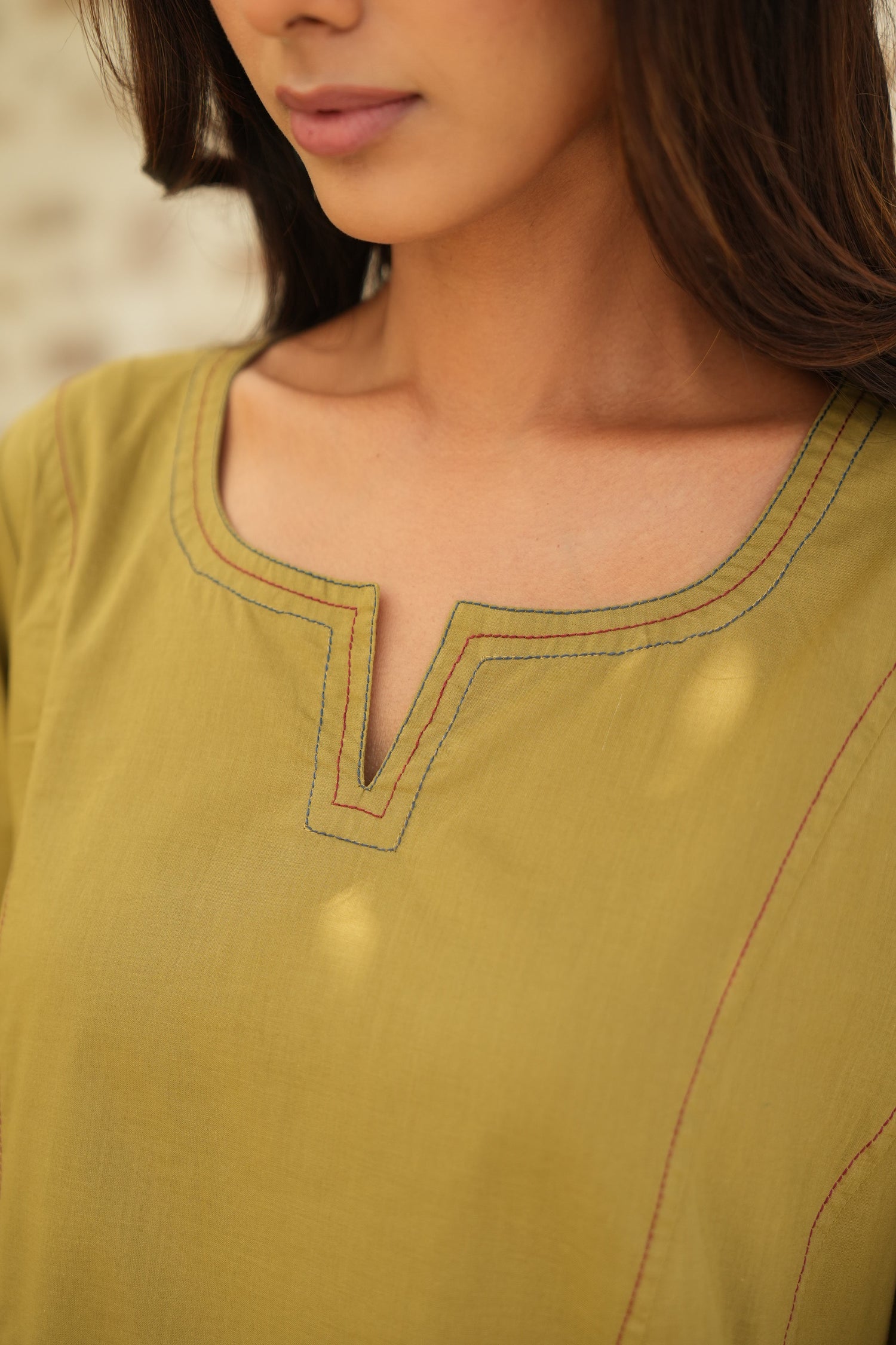 Saral Ajrakh Green Pure Cotton Kurta | Ray-ethnic