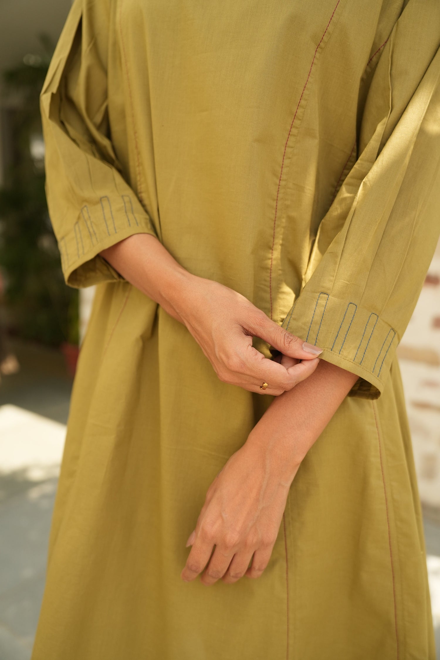 Saral Ajrakh Green Pure Cotton Kurta | Ray-ethnic