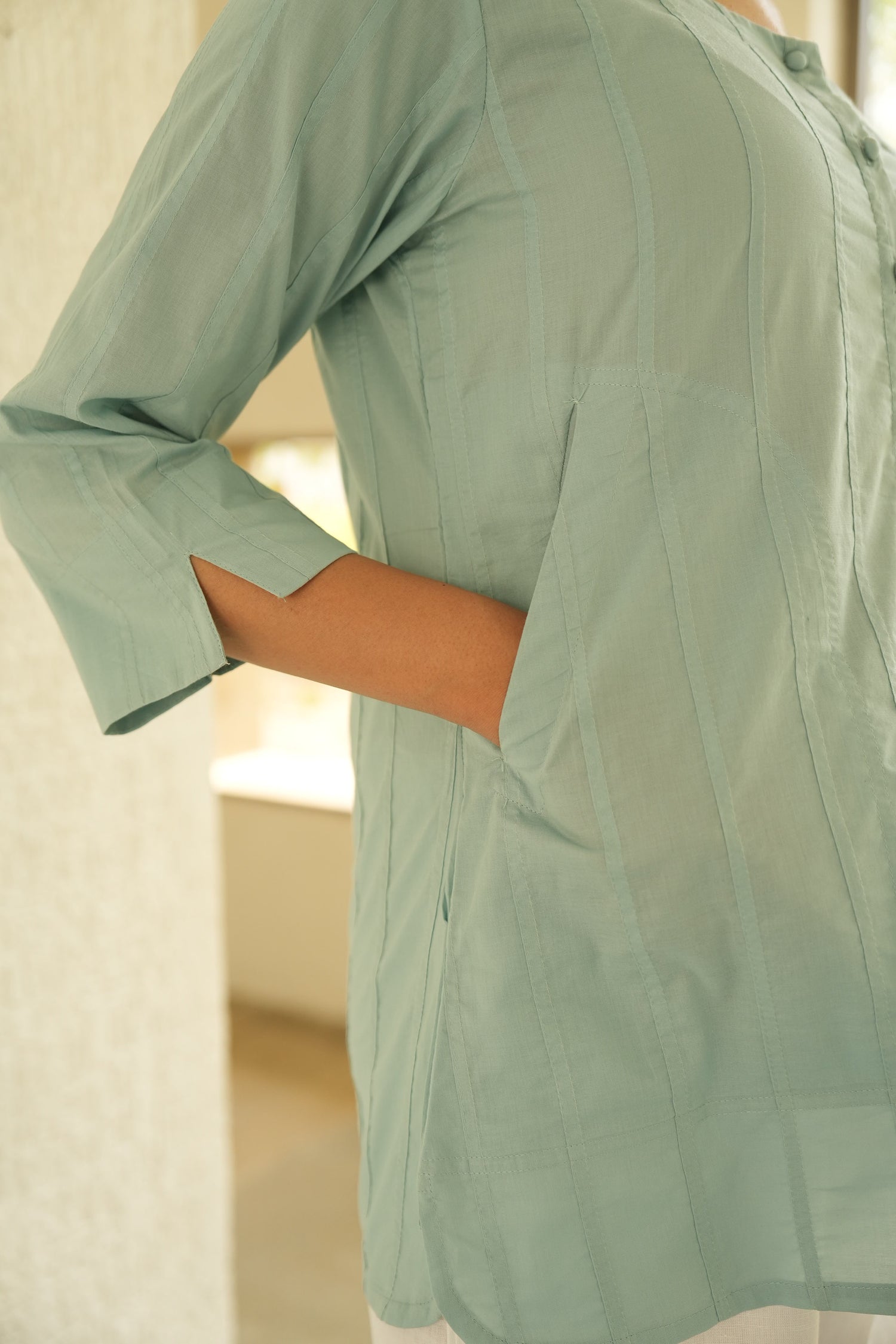 Light Blue Cotton Top | SARAL – Ray-ethnic