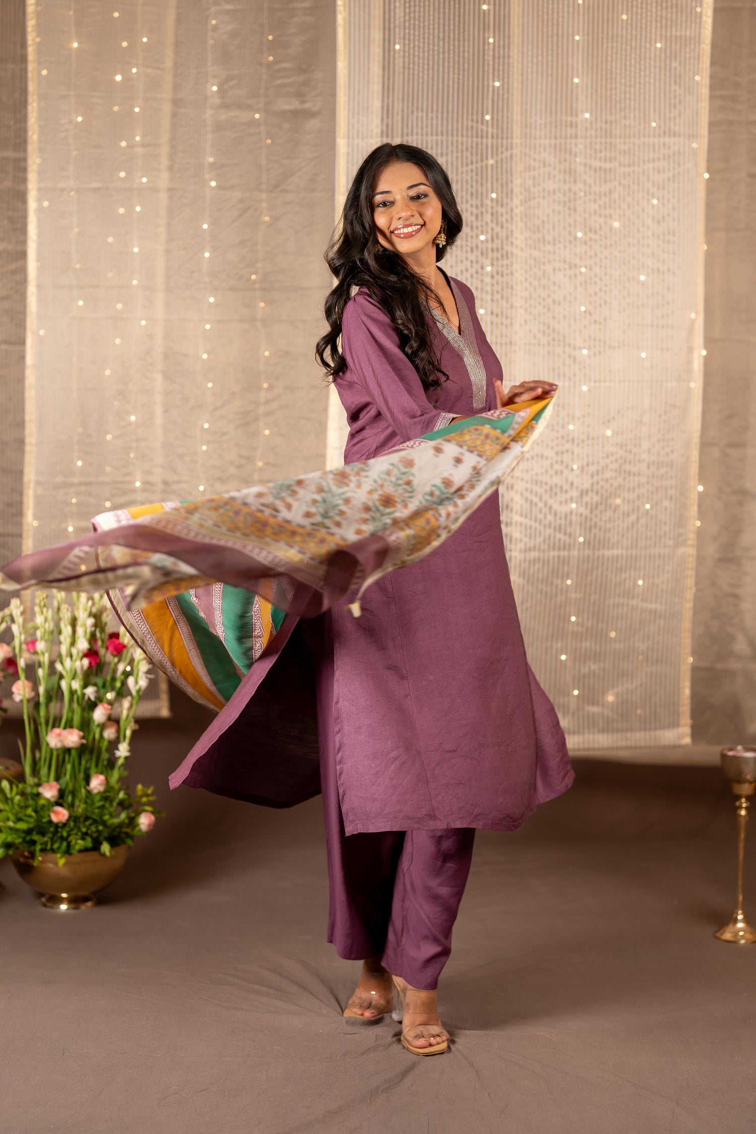 Ira Block Print Chanderi Silk Dupatta | Ray Ethnic