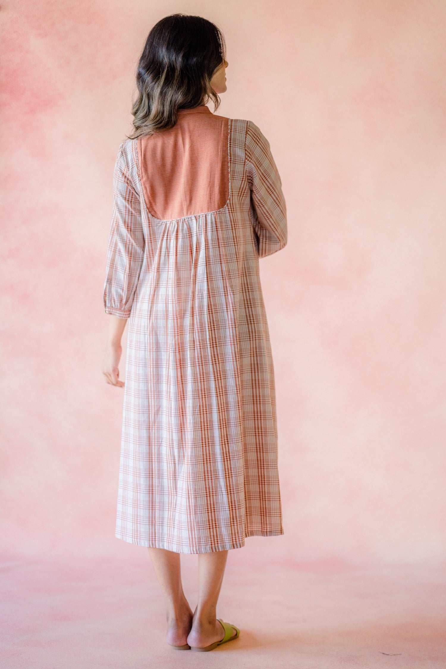 Indian Summer Rust Handloom Dress | Ray-ethnic